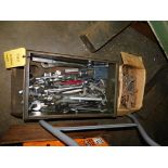 LOT: Assorted Wrenches, Sockets in Metal Tub