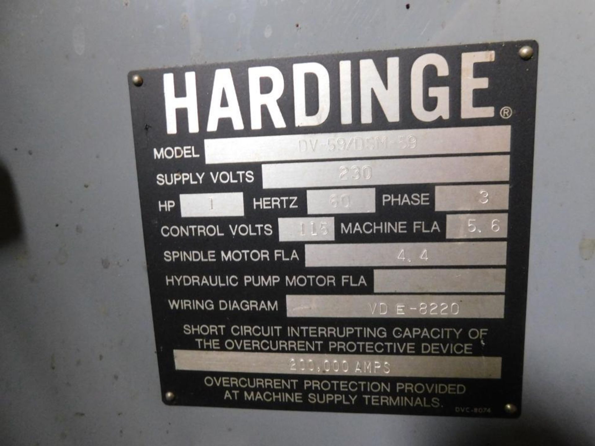 Hardinge DV-59/DSM-59 60" Lathe, 1 HP, 8" Swing, 16" Distance Between Centers - Image 13 of 14
