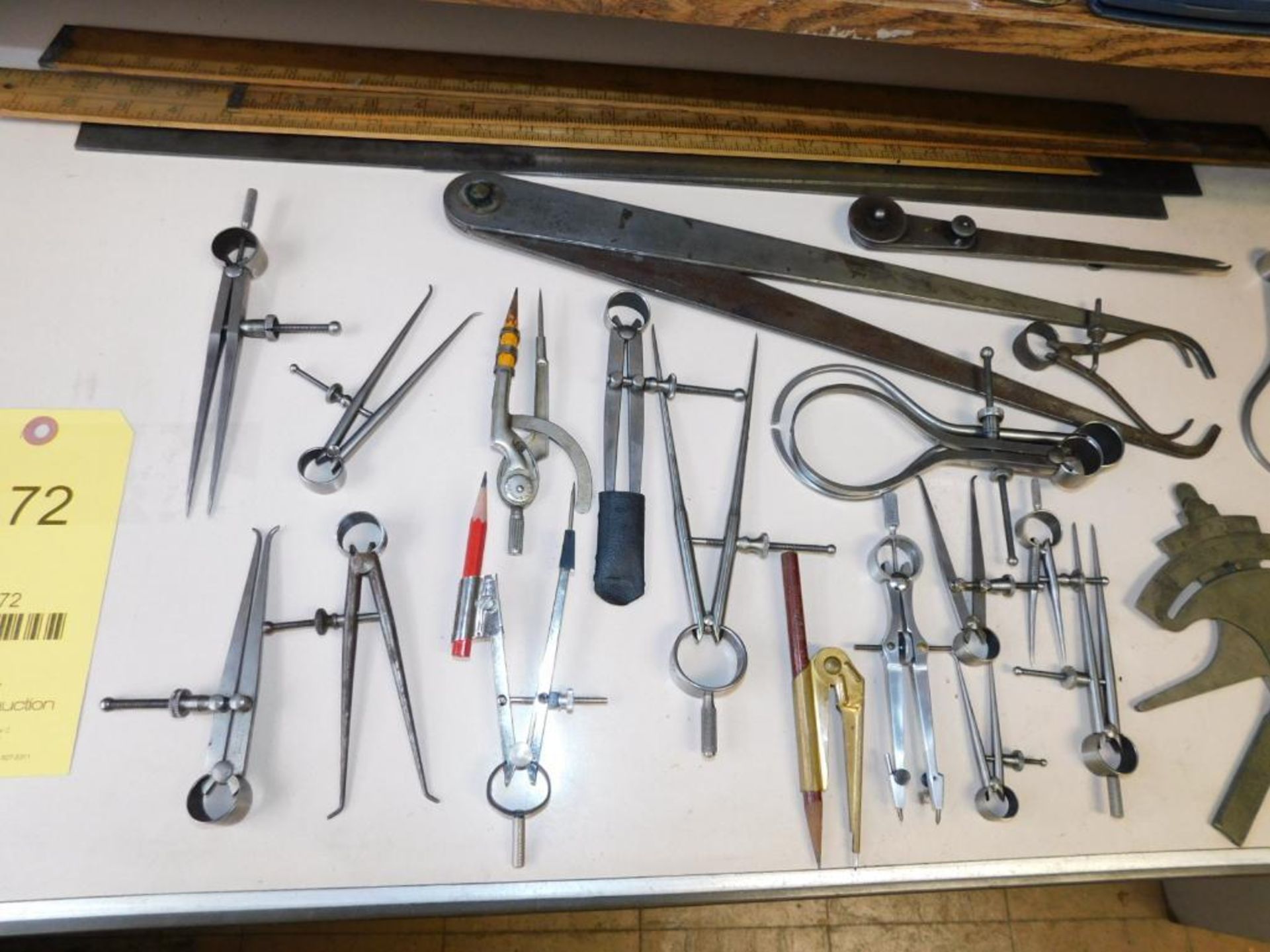 LOT: Assorted Vintage Measuring Devices, Spring Calipers, Compass Calipers, Scribes, Rulers, etc. - Image 3 of 5