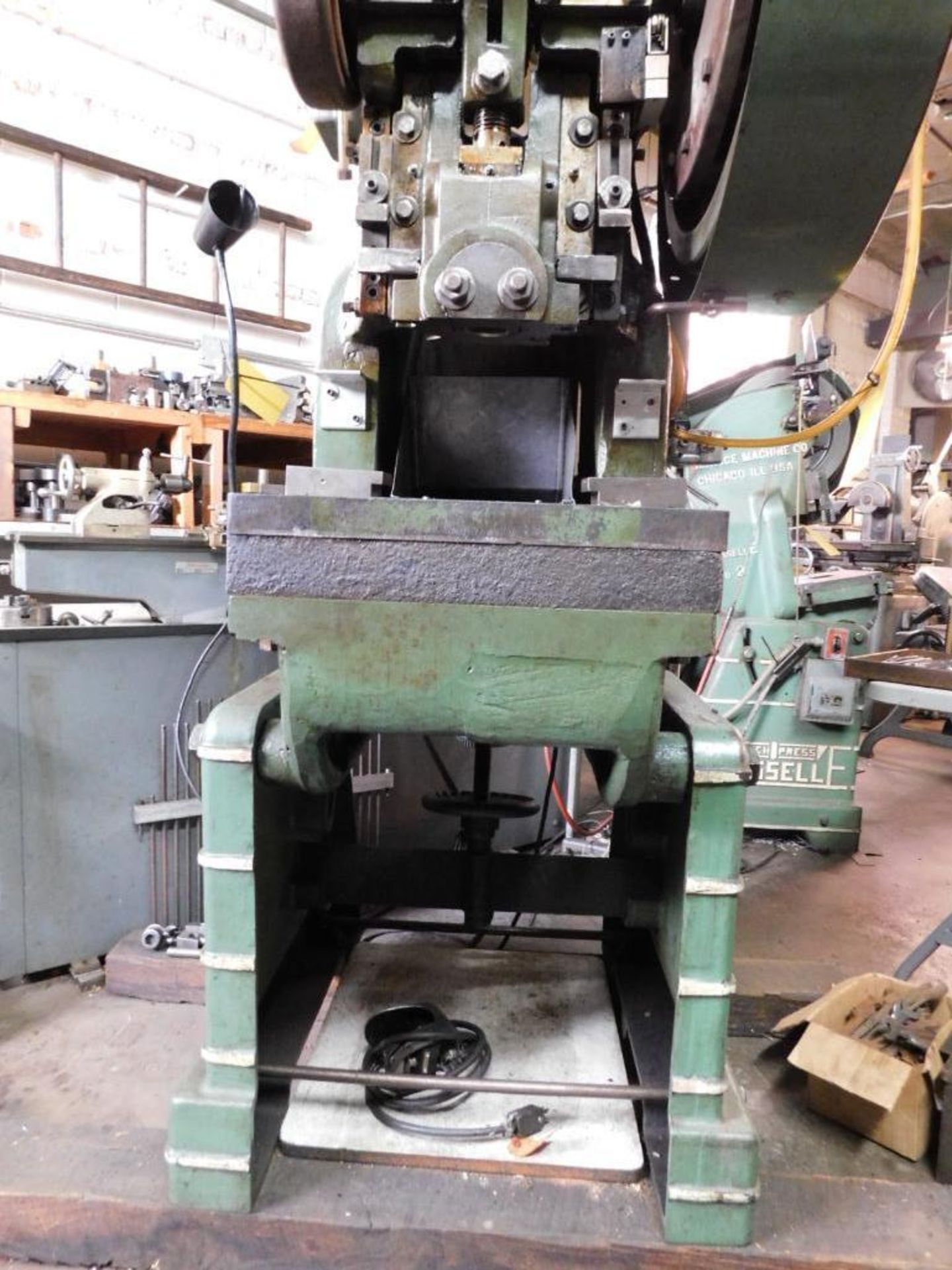 Rousselle No. 3 25-Ton OBI Air Clutch Punch Press. 2" Stroke, 7.75" Shut Height, 20"x14" Bolster Pla - Image 7 of 11