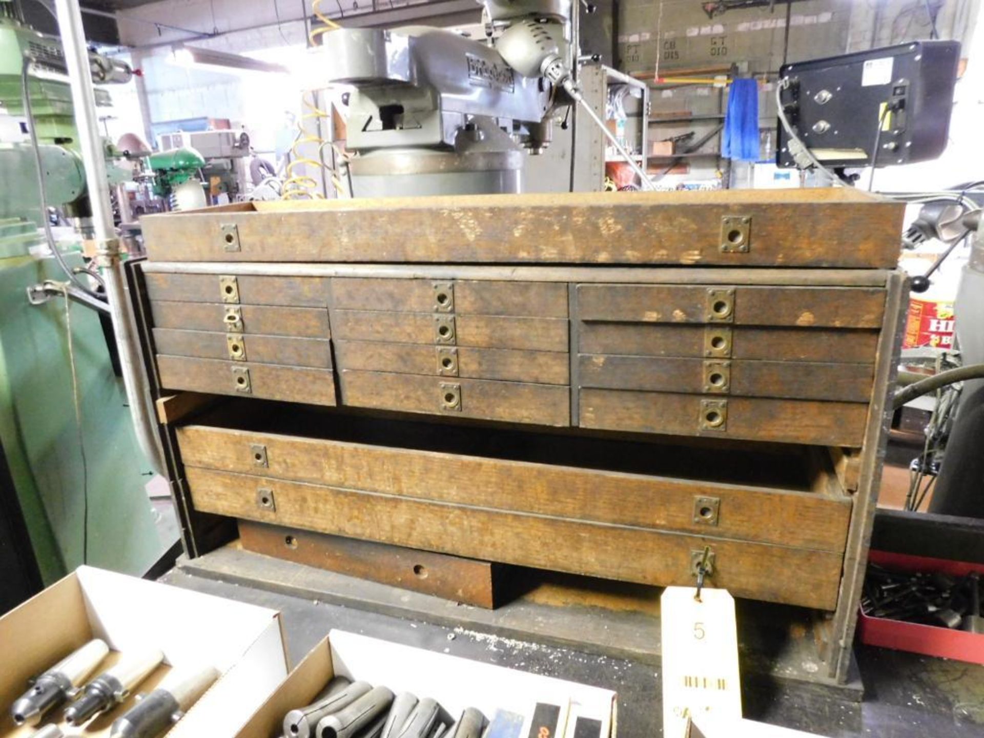 Vintage 16-Drawer Machinist Box w/Contents - Image 3 of 9