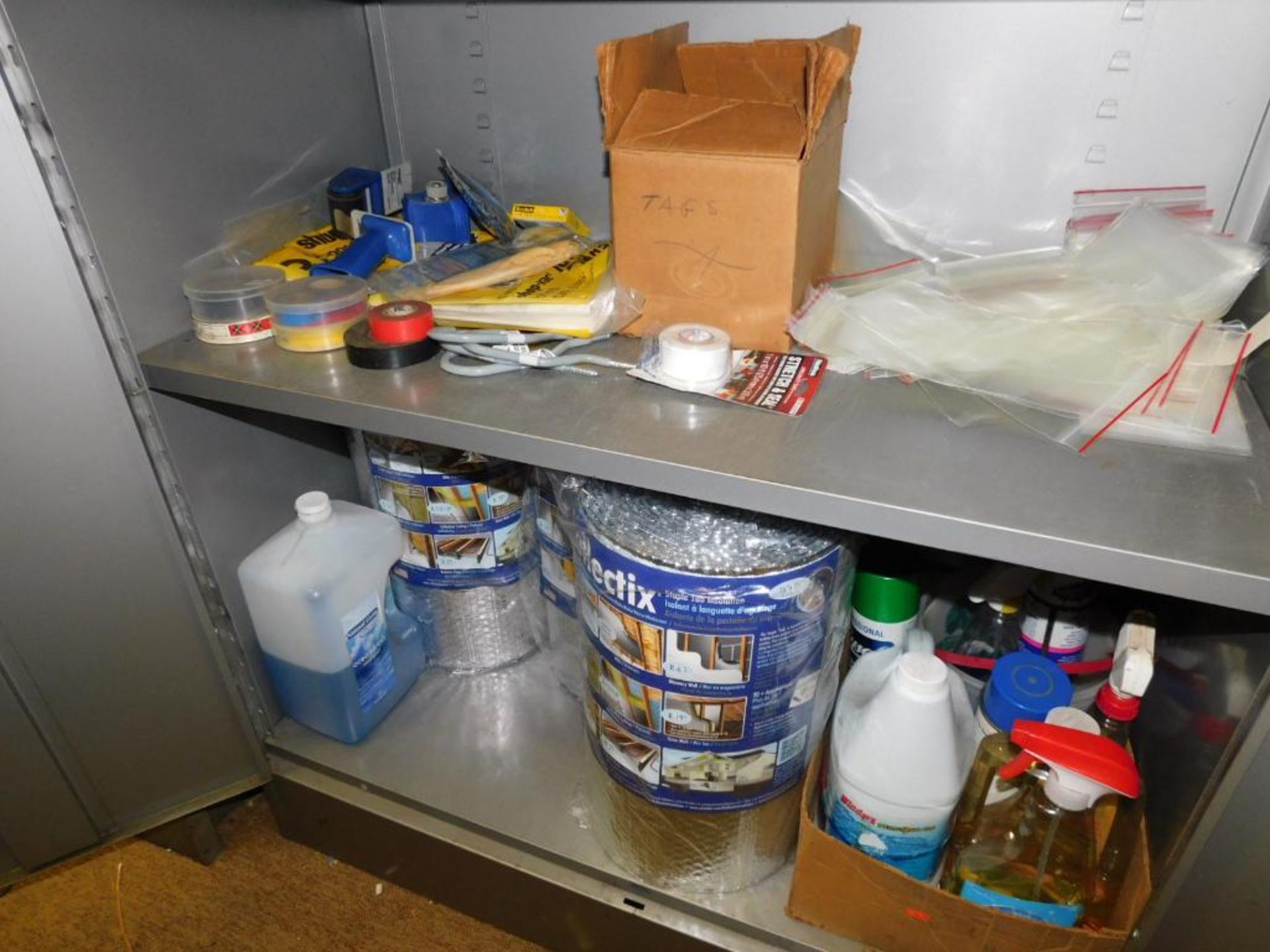 LOT: Cabinet w/Contents, Flexible Conduit, Insulated Wire, (3) Rolls Reflectix Staple Tab Insulation - Image 7 of 16