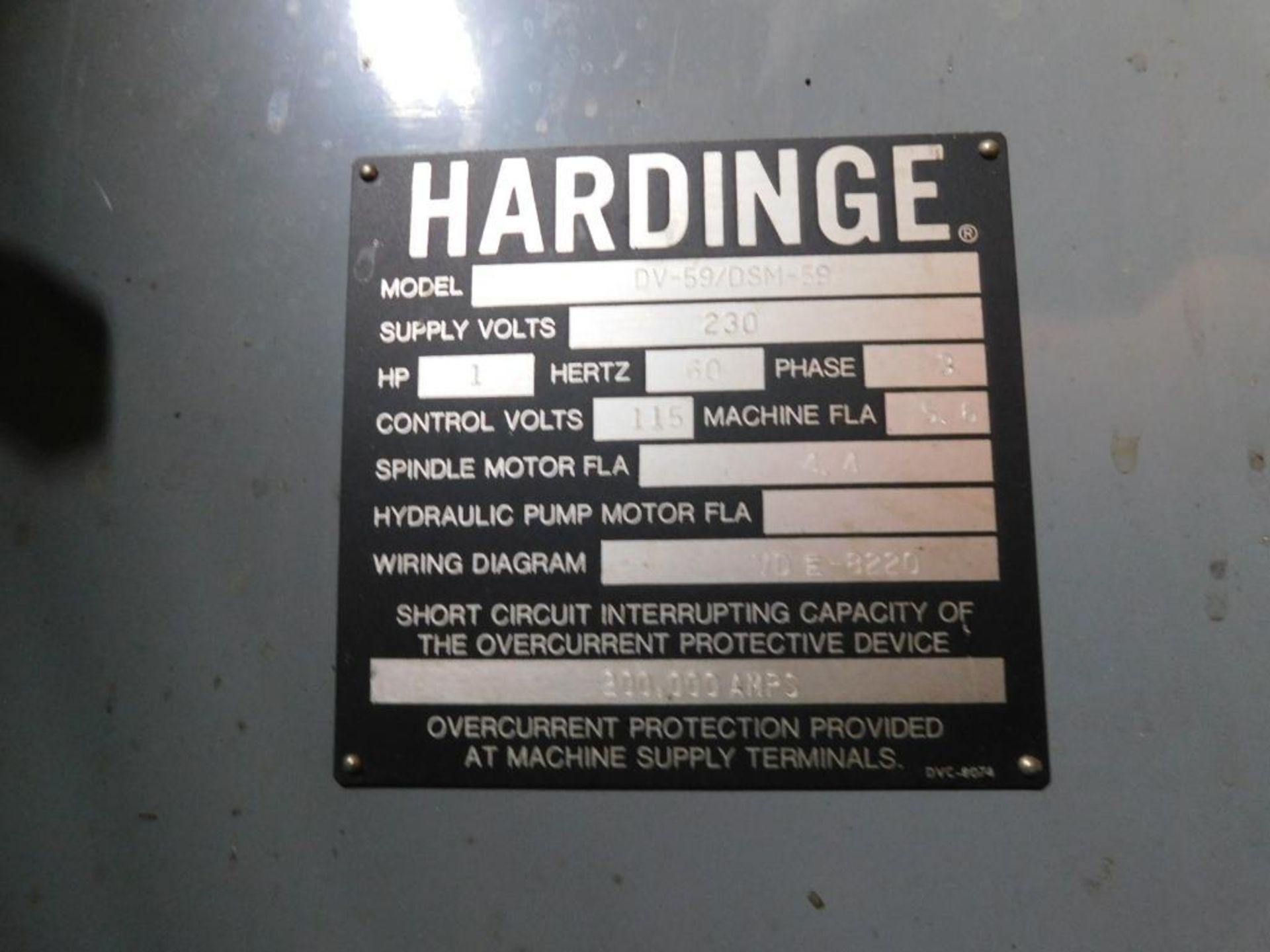 Hardinge DV-59/DSM-59 60" Lathe, 1 HP, 8" Swing, 16" Distance Between Centers - Image 14 of 14