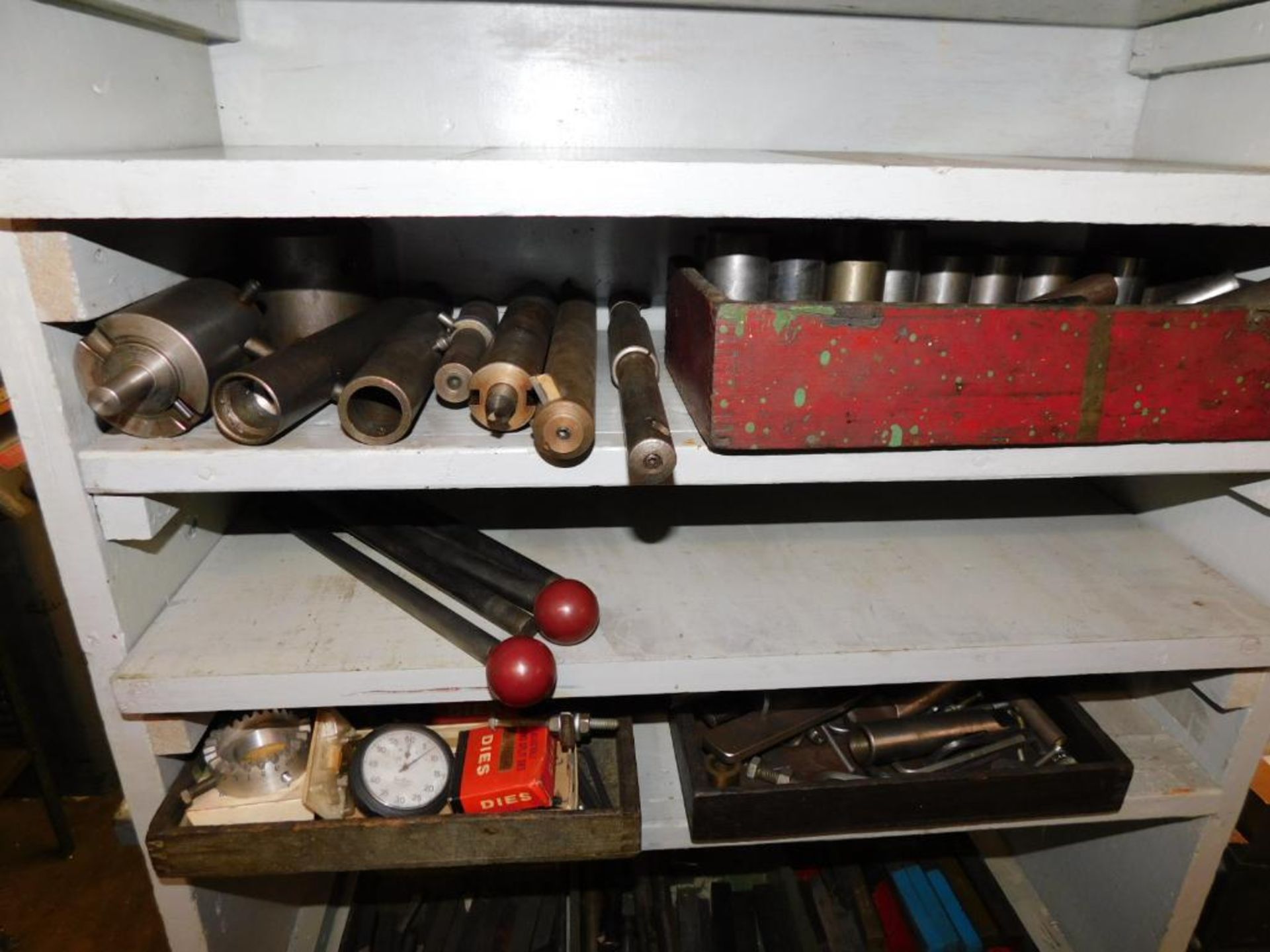 LOT: (2) Shelves w/Misc. Lathe Accessories & Tooling - Image 7 of 10