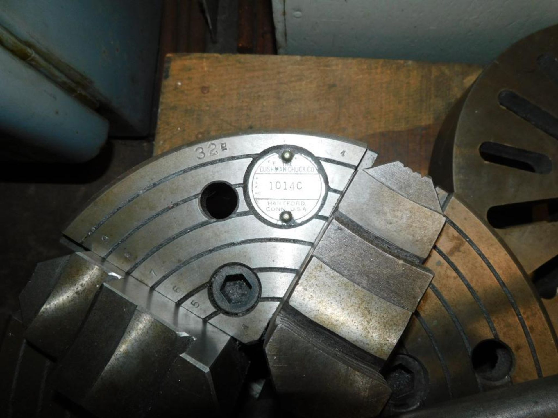 LOT: 10" Cushman 1014C 4-Jaw Chuck, 11" Face Plate, etc. - Image 4 of 4