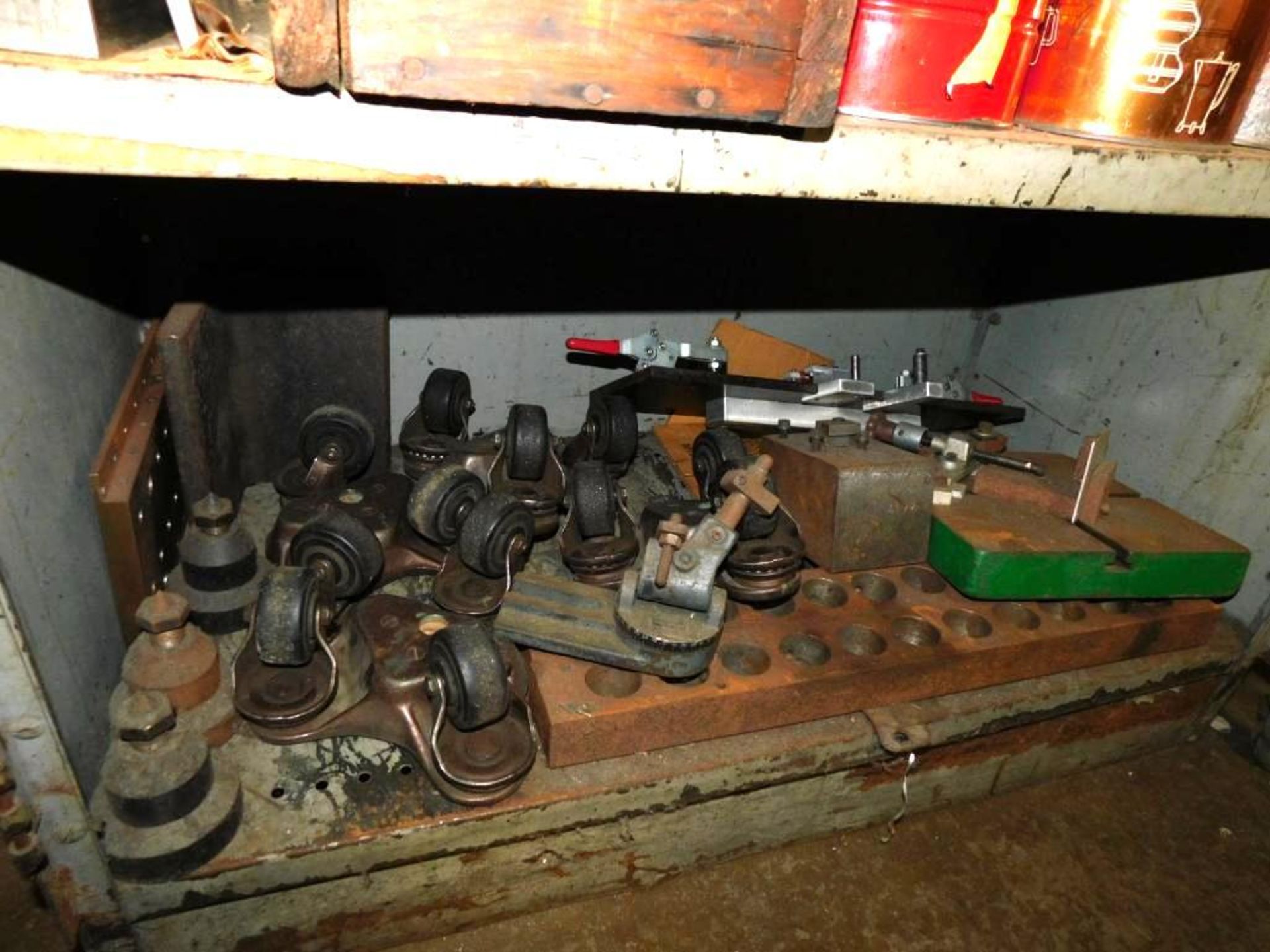 LOT: Metal Shelf w/Contents of Assorted Hardware, Steel Shim, Clamping Accessories, Hold Down Hardwa - Image 10 of 10