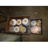 LOT: Assorted Grinding Wheels in Vintage Wood Drawer