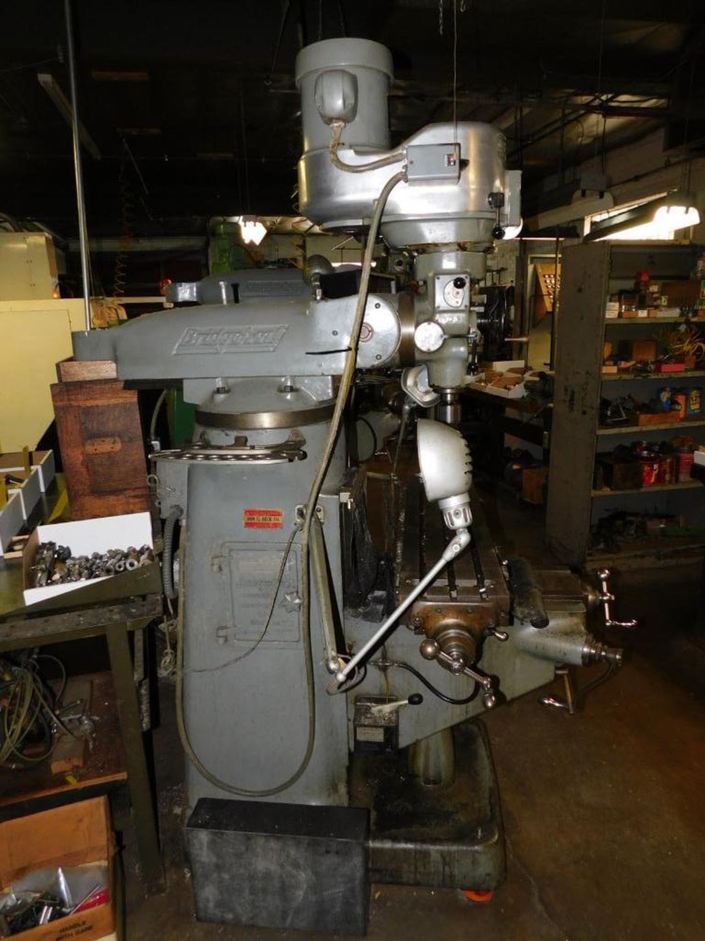 Bridgeport 1-1/2 HP Vertical Mill, S/N 135264, w/Eco 135 Table Feeder & Mini Wizard DRO, 42" x 9" T- - Image 5 of 13