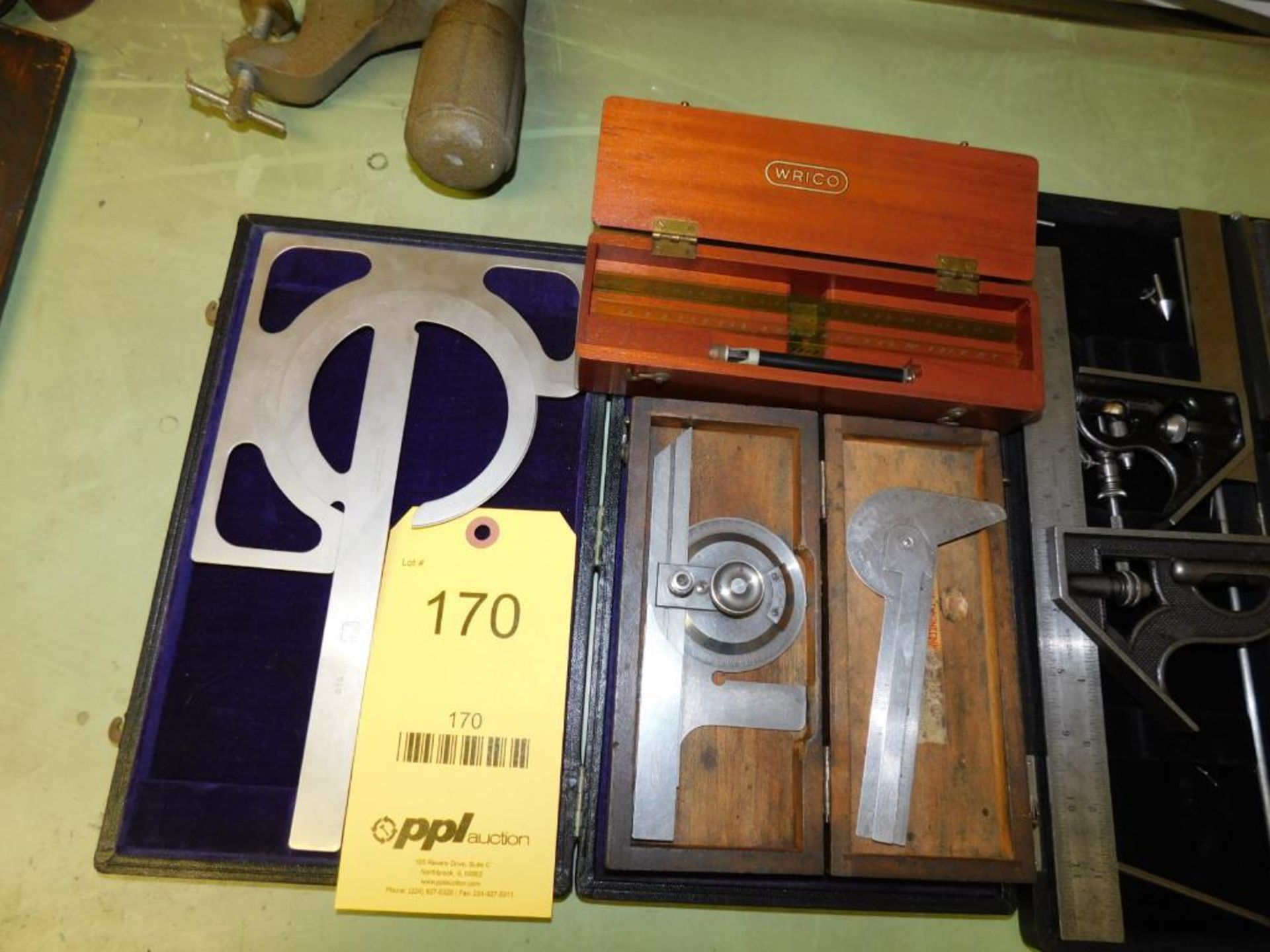 LOT: Assorted Protractors, Starrett Level, Squares, etc. - Image 3 of 5