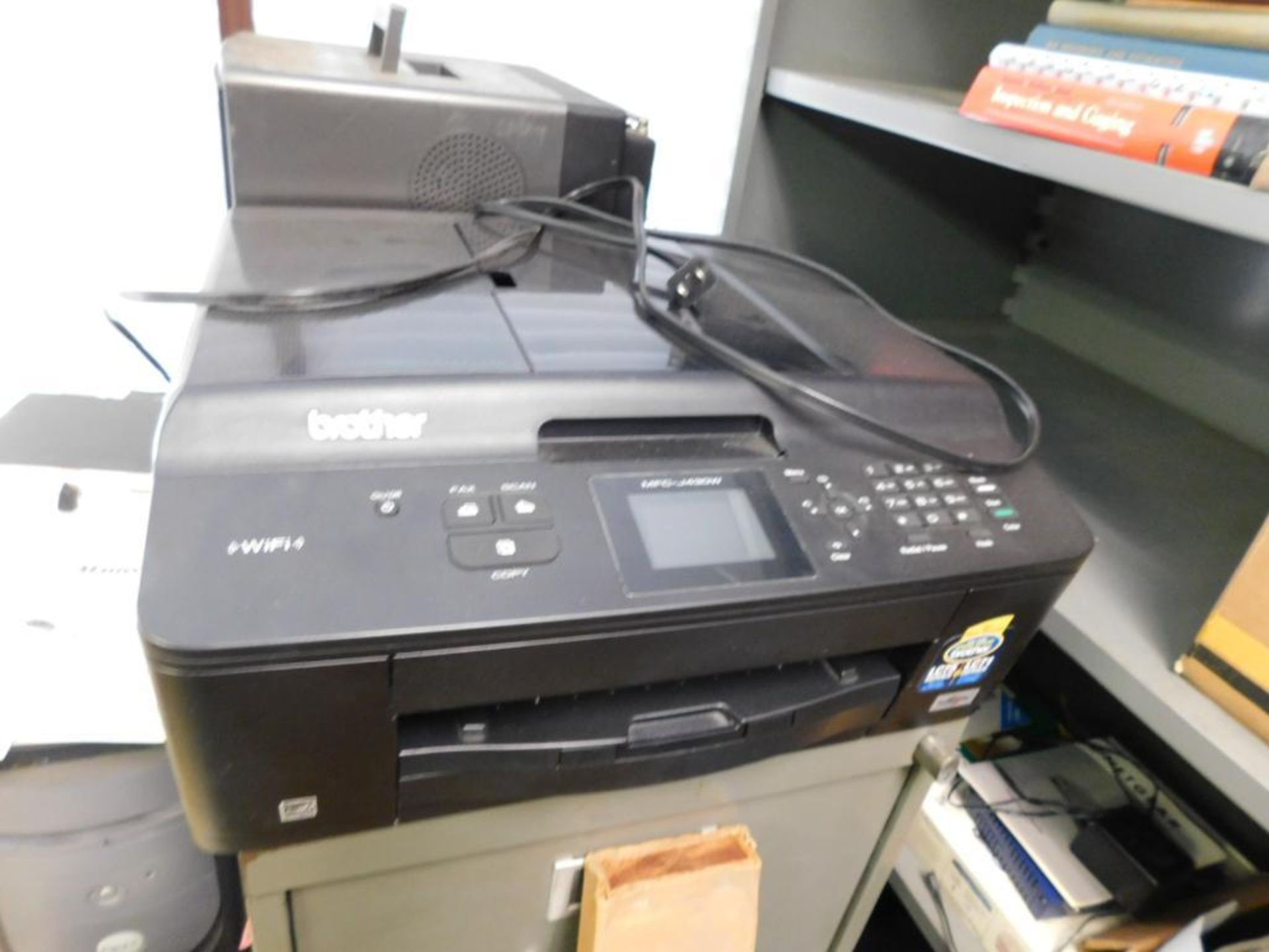 LOT: Desk w/Contents, Samsung Syncmaster 700B Plus Computer, Okidata 92 Microline, HP Laser Jet 1100 - Image 6 of 10