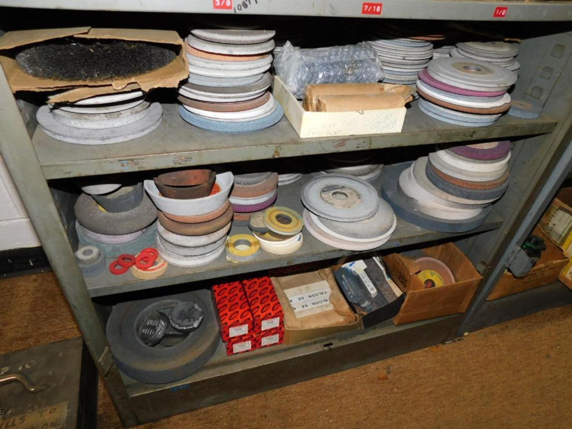 LOT: Contents of Rack: Large Quantity of Assorted Grinding Wheels, Cut Off Wheels, Polishing Stones, - Image 3 of 15