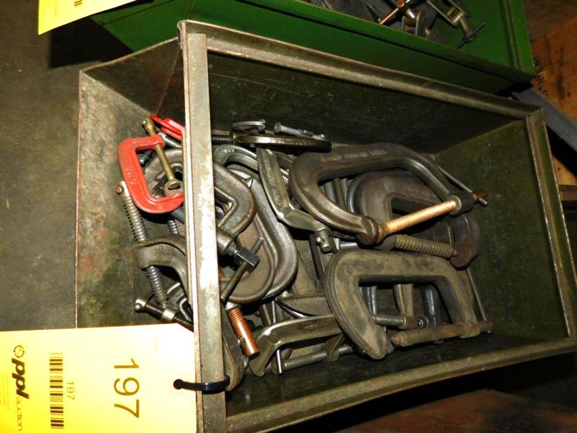 LOT: Assorted C-Clamps in Metal Tub - Image 2 of 2