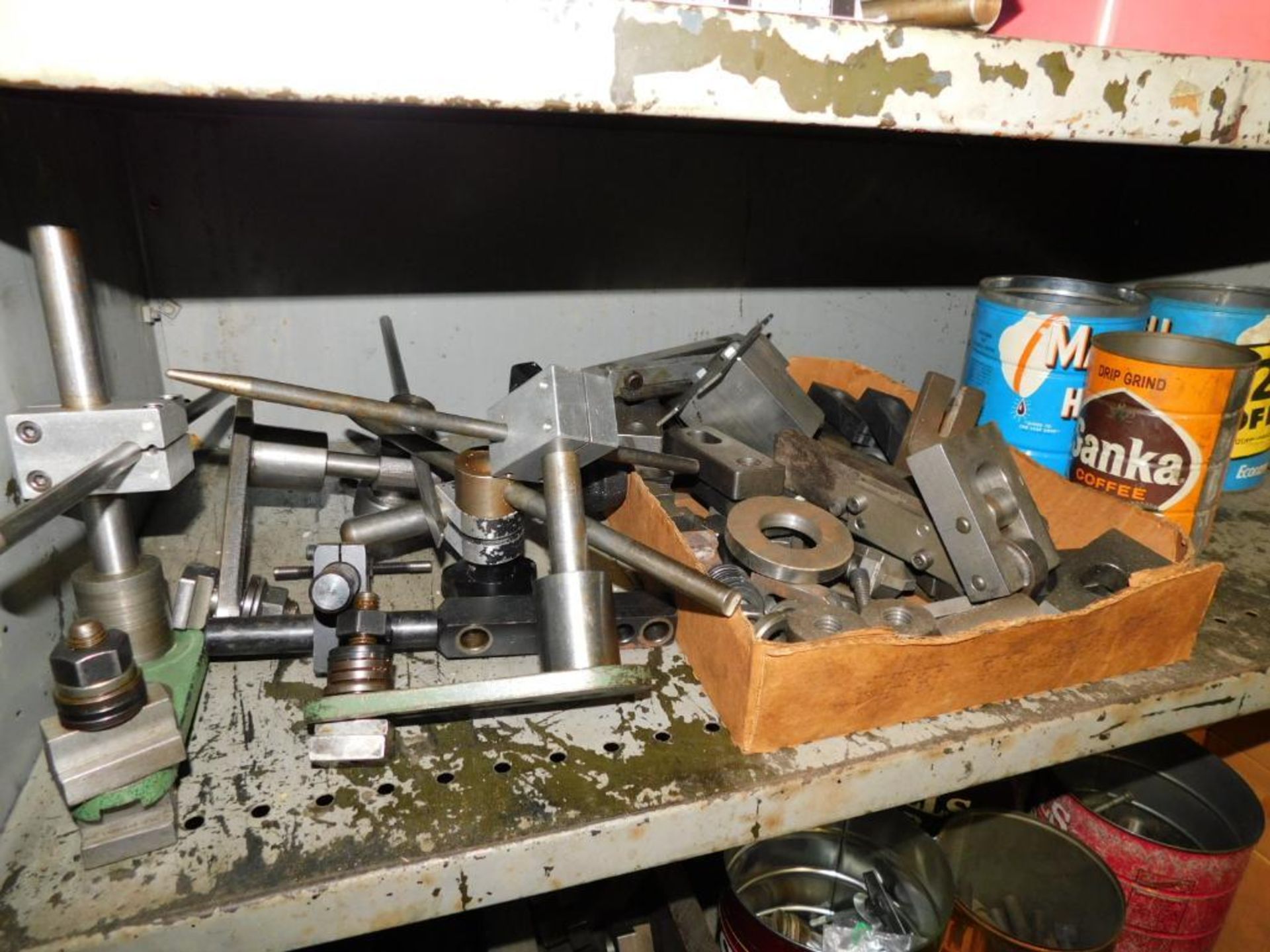 LOT: Metal Shelf w/Contents of Assorted Hardware, Steel Shim, Clamping Accessories, Hold Down Hardwa - Image 6 of 10