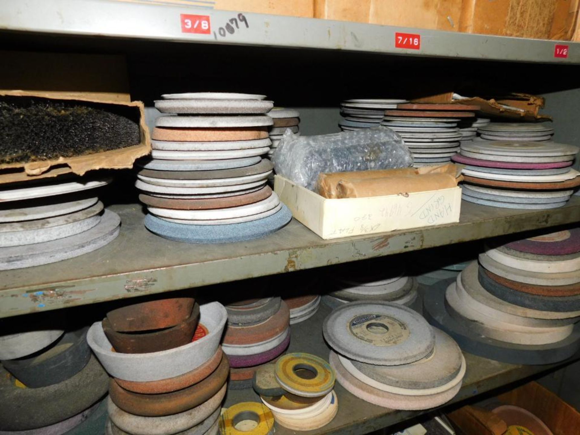 LOT: Contents of Rack: Large Quantity of Assorted Grinding Wheels, Cut Off Wheels, Polishing Stones, - Image 7 of 15