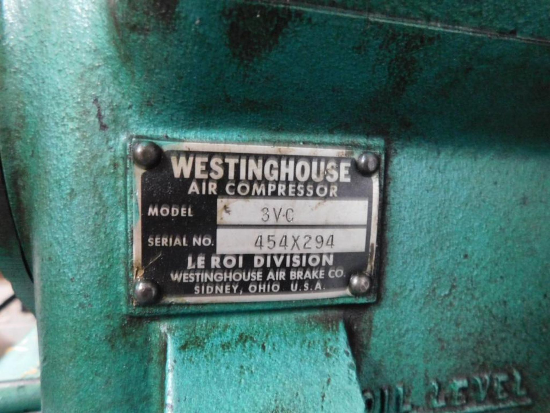 Westinghouse Model 3VC Air Compressor, S/N 454X294, 5 HP - Image 5 of 7