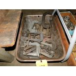 LOT: Assorted Clamps in Metal Tub