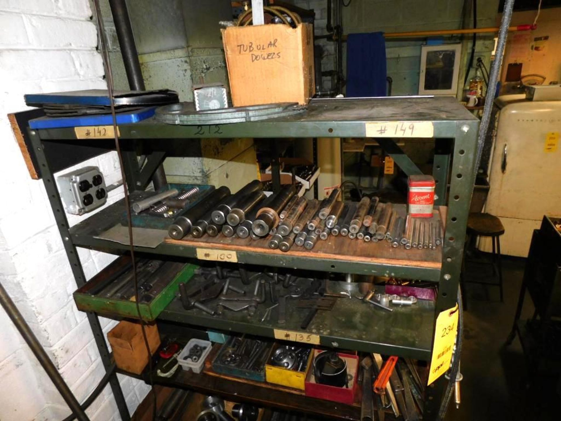 LOT: (2) Shelves w/Misc. Lathe Accessories & Tooling - Image 2 of 10