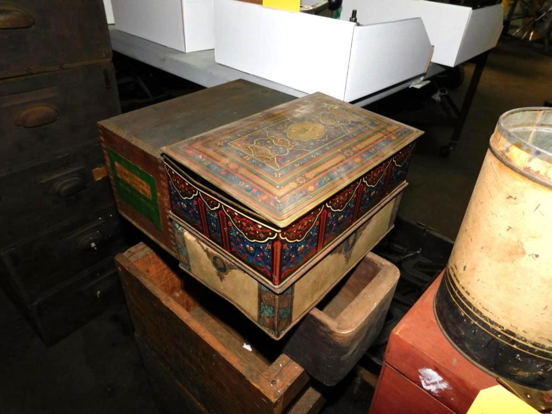 LOT: Assorted Vintage Wood Crates & Tins - Image 8 of 11