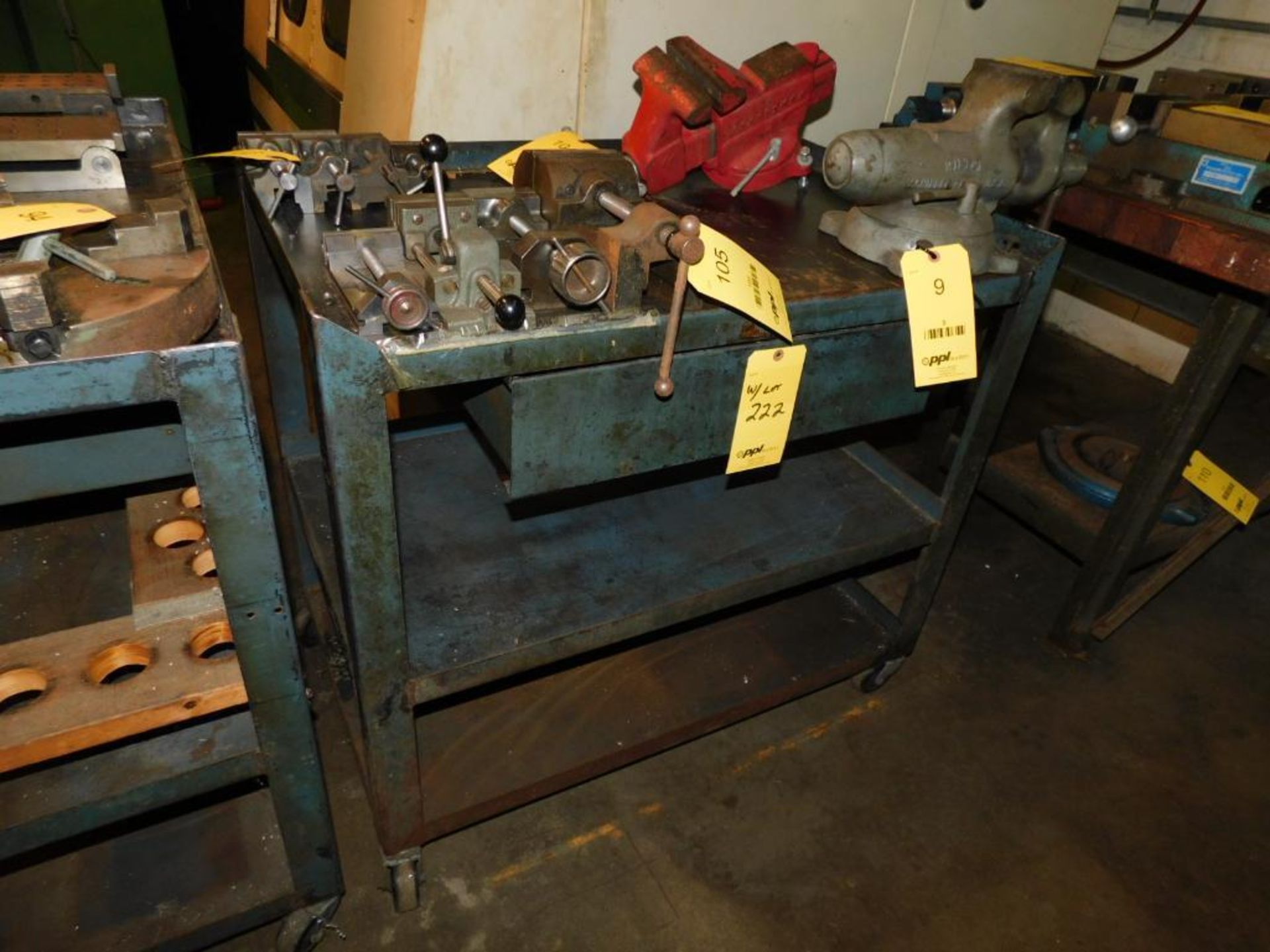 LOT: (2) 3-Tier Rolling Shop Carts, (1) Rolling Shop Cabinet (NO CONTENTS) - Image 2 of 7