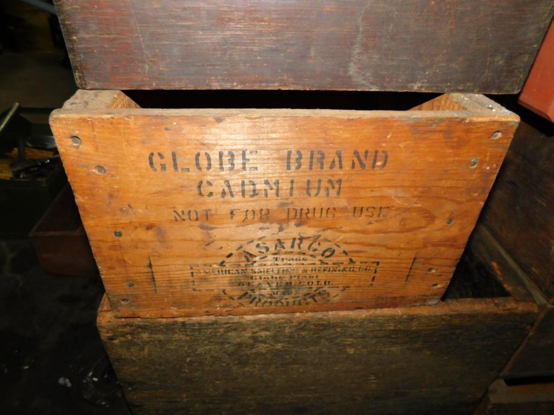 LOT: Assorted Vintage Wood Crates & Tins - Image 3 of 11