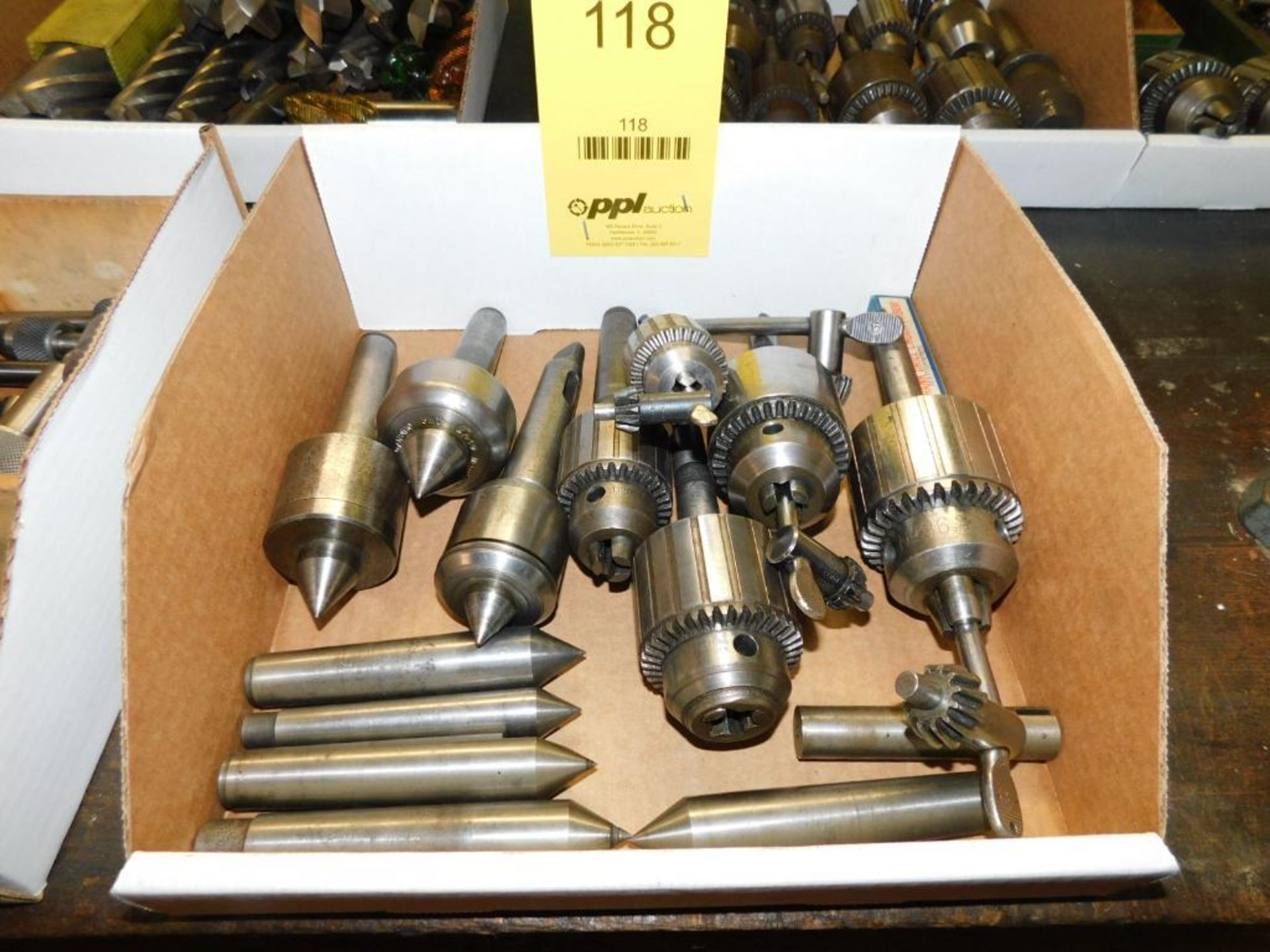 LOT: Assorted Drill Chucks & Centers