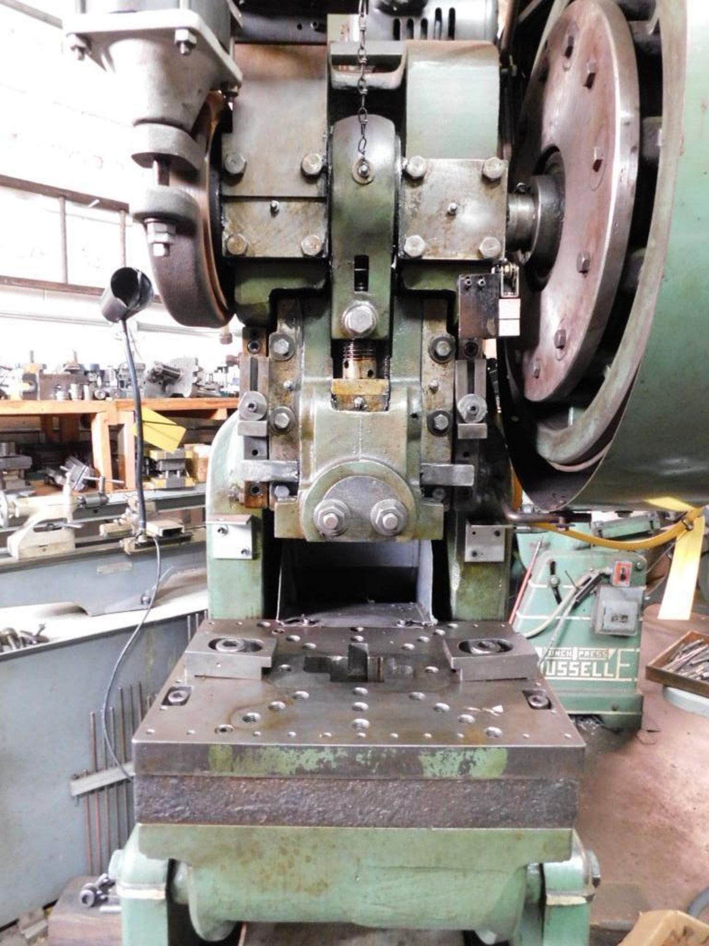 Rousselle No. 3 25-Ton OBI Air Clutch Punch Press. 2" Stroke, 7.75" Shut Height, 20"x14" Bolster Pla - Bild 5 aus 11