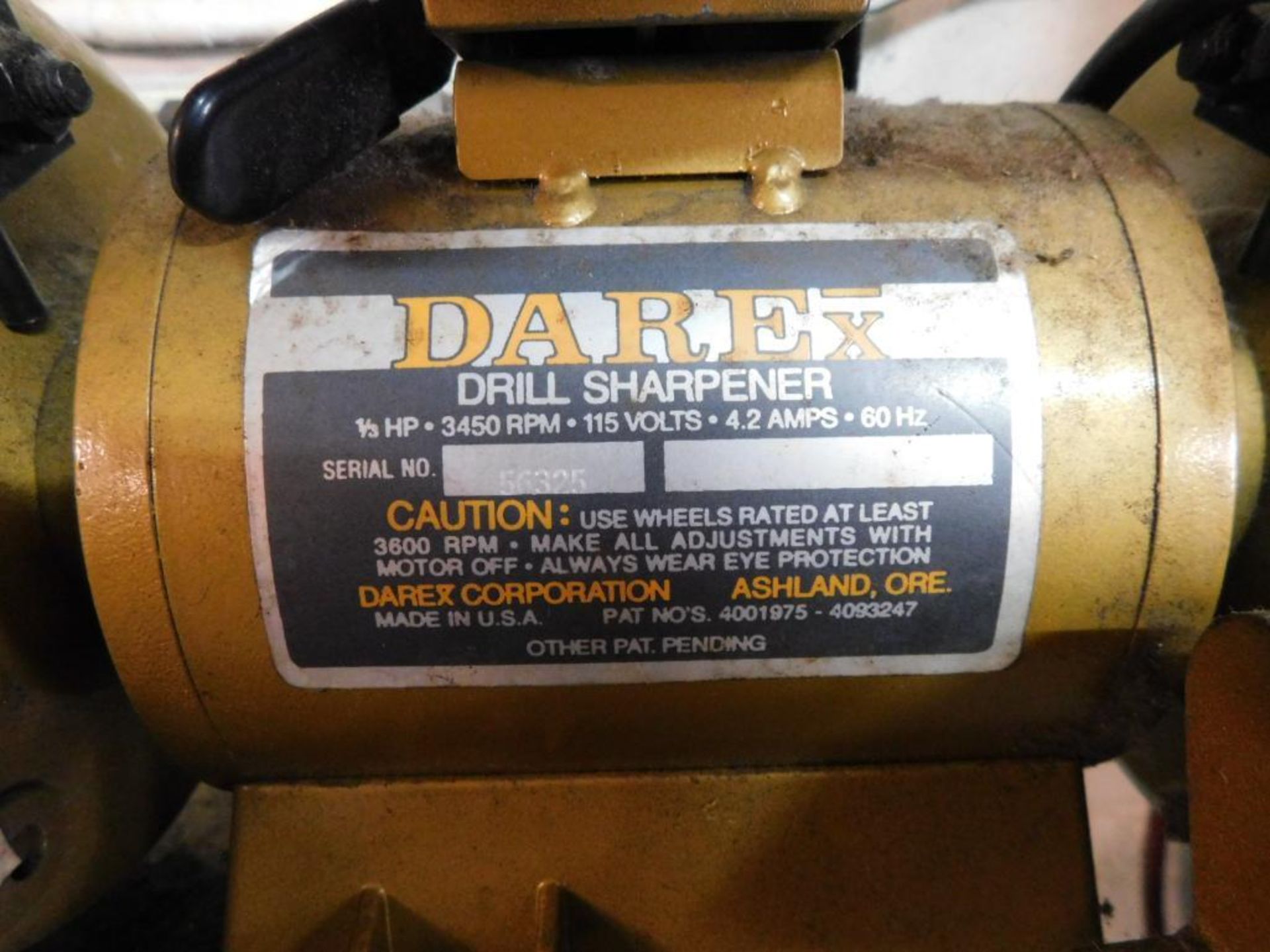 Darex M5 1/3 HP Pedestal Drill Sharpener, S/N 56325 - Image 8 of 8