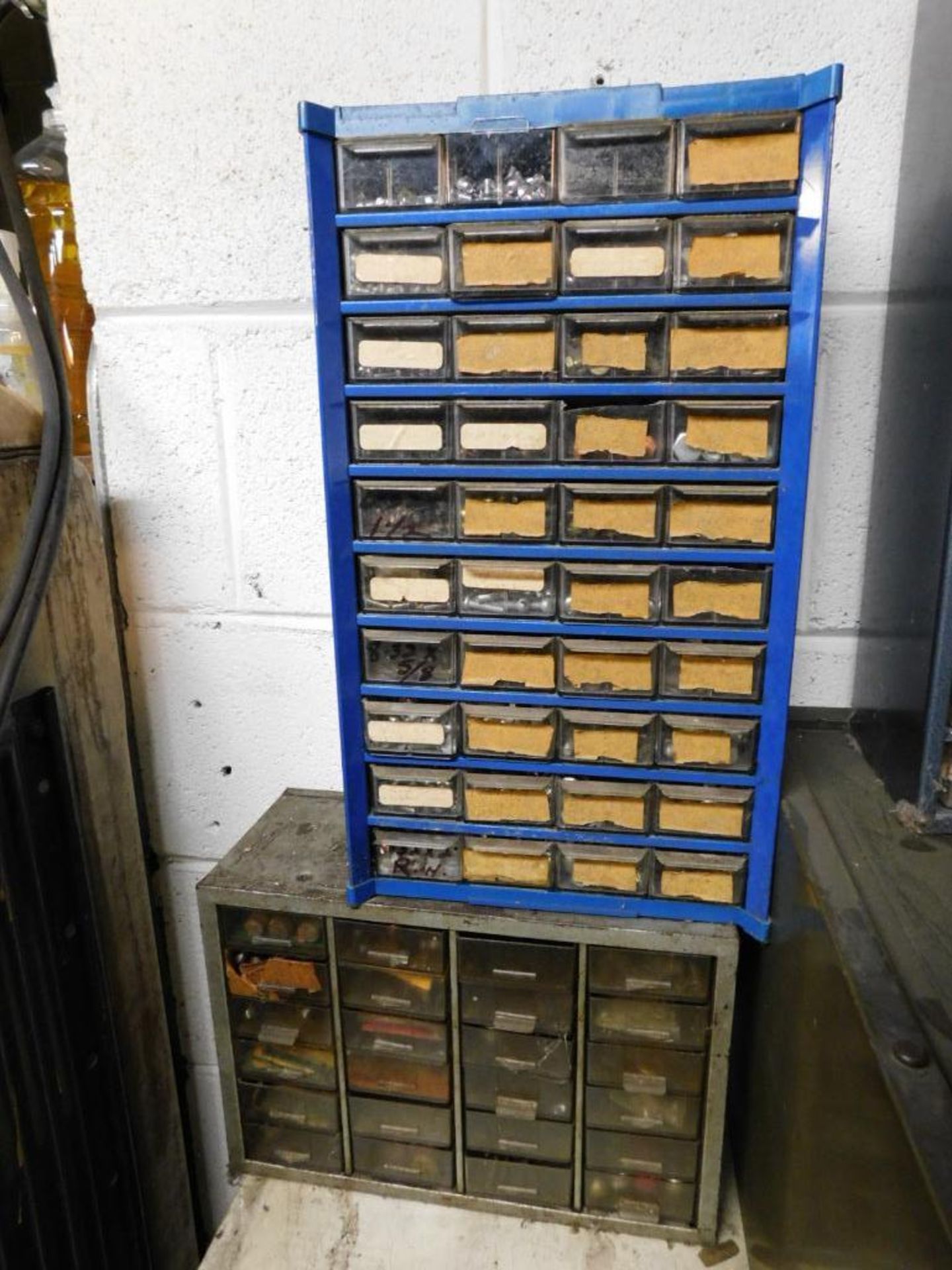 LOT: (27) Drawer Parts/Hardware Cabinet w/Contents: Springs, Fuses, Washers, Hardware, Copper Tubing - Bild 3 aus 24