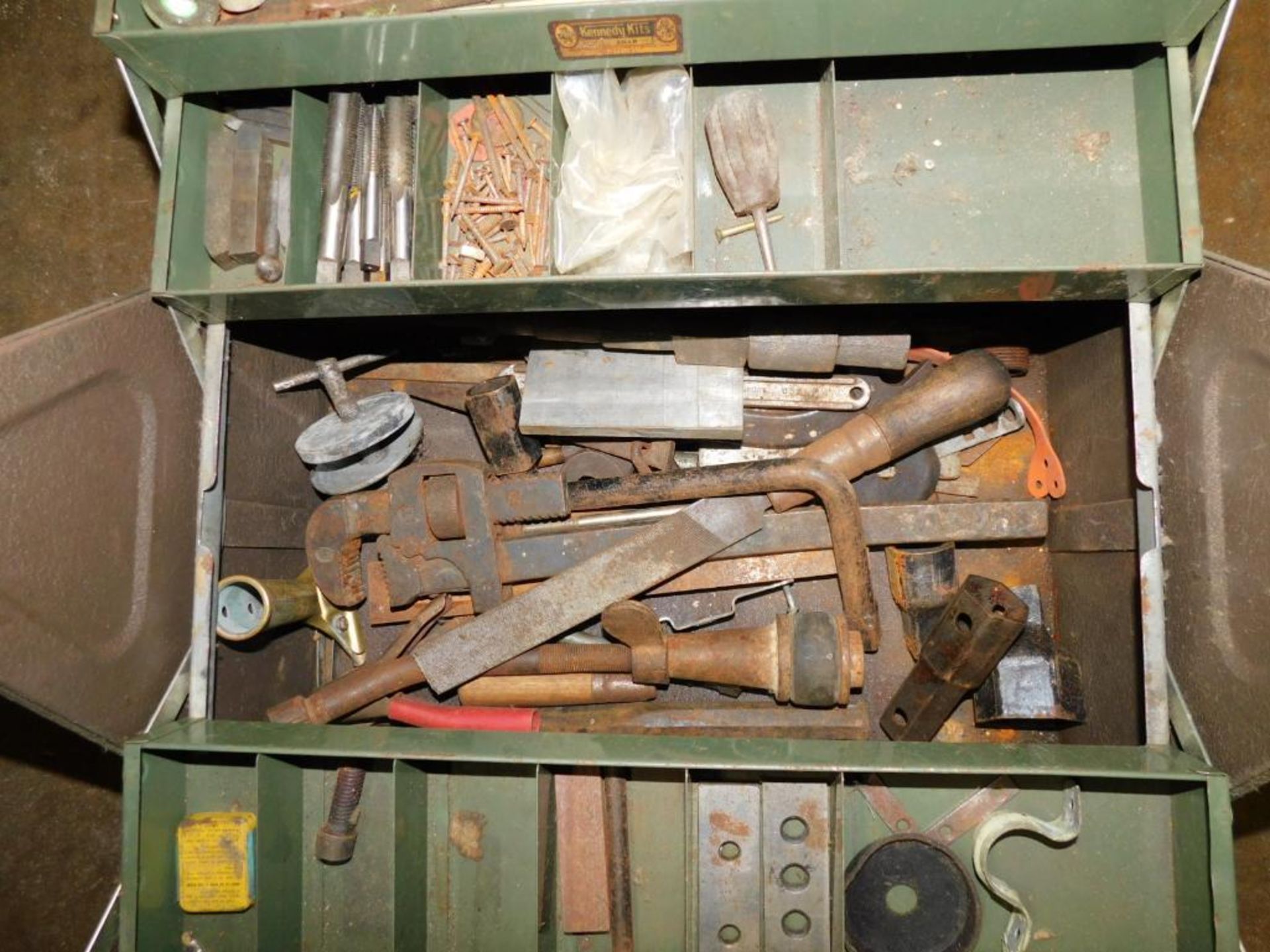 LOT: (2) Metal Tool Boxes w/Contents, (5) Metal Empty Tool Boxes - Image 4 of 9