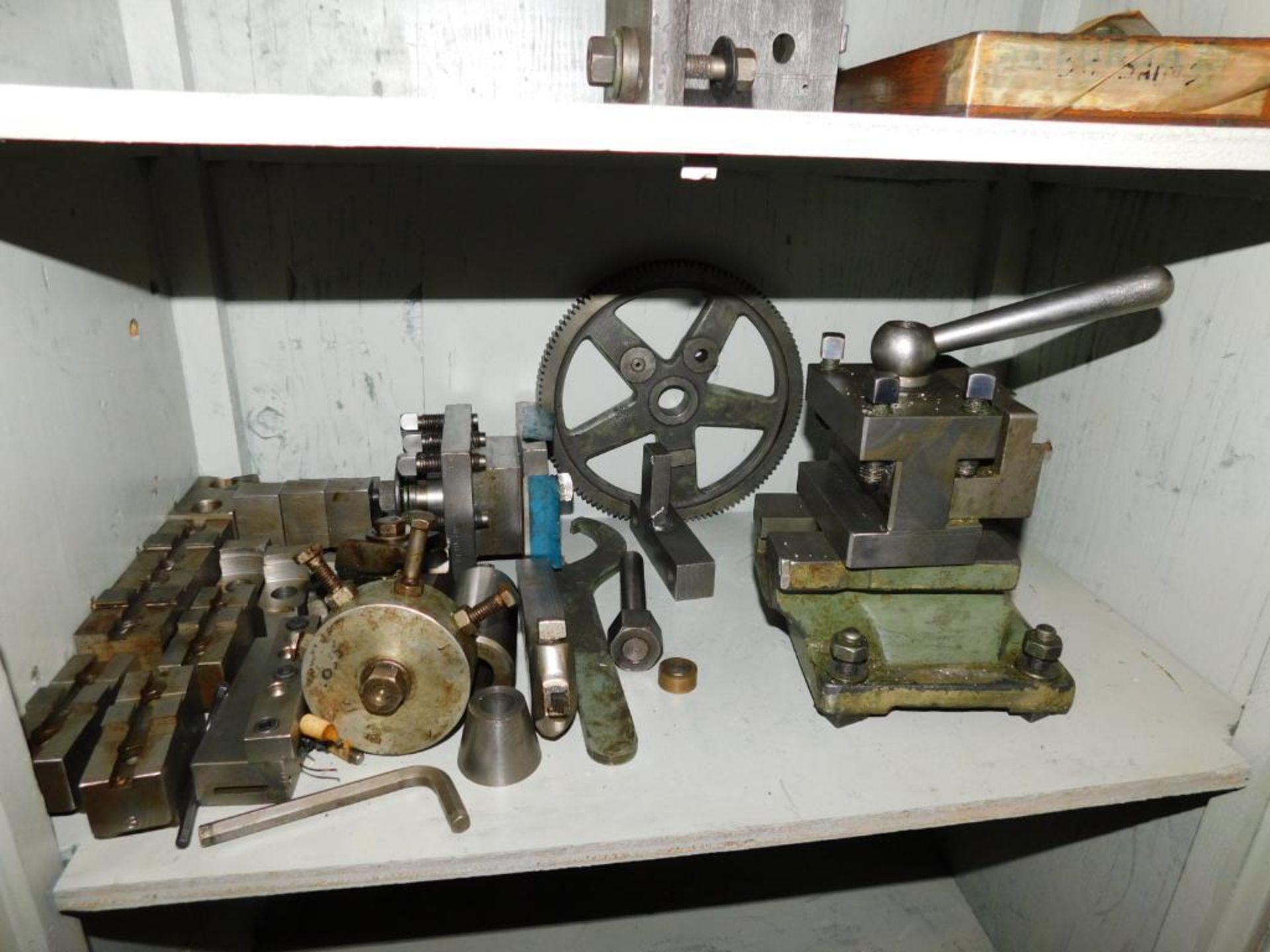 LOT: (2) Shelves w/Misc. Lathe Accessories & Tooling - Image 9 of 10