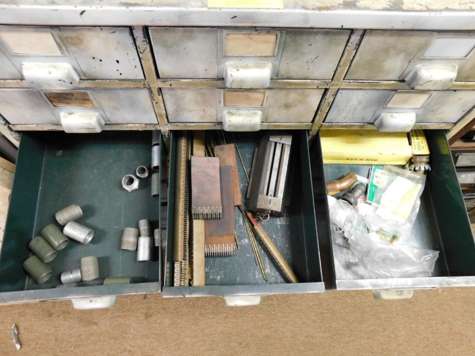 LOT: (27) Drawer Parts/Hardware Cabinet w/Contents: Plumbing, Electrical Hardware, etc. - Image 4 of 10