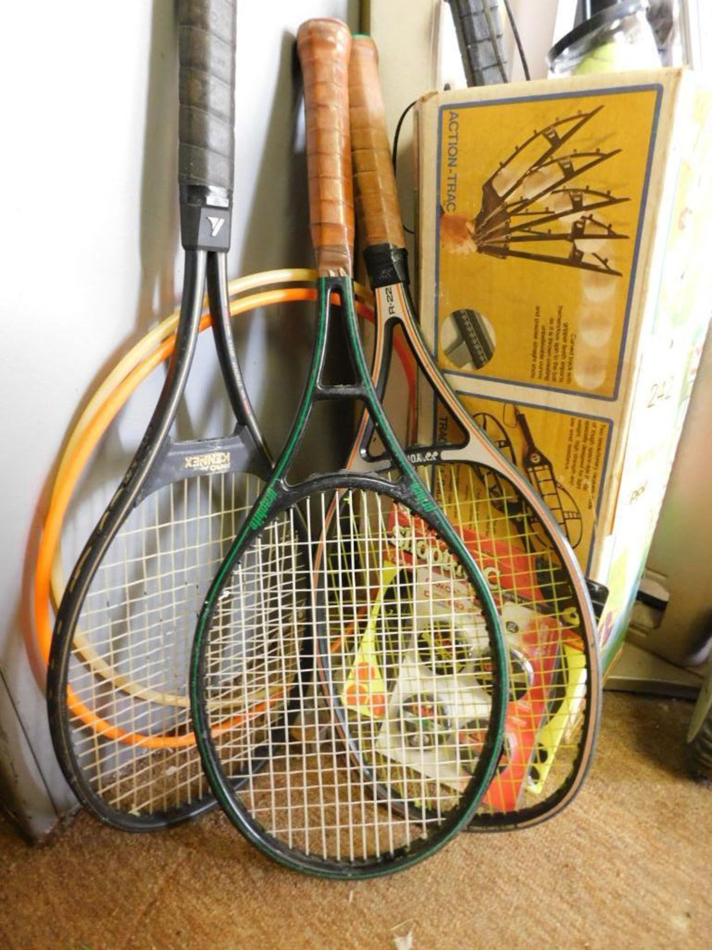 LOT: (3) Tennis Rackets, Trac-Ball Game, Assorted Lead Pellets & Targets - Image 3 of 5