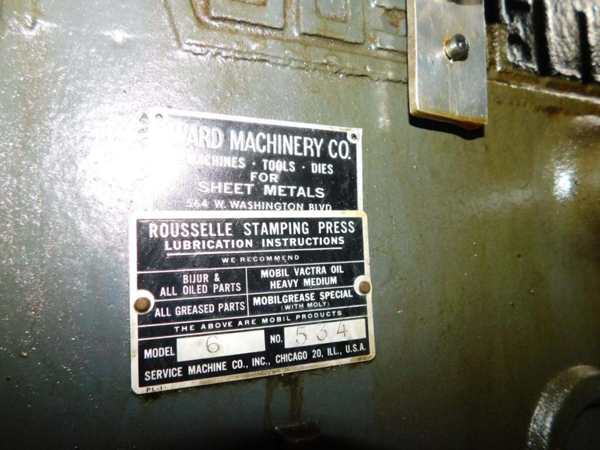 Rousselle No. 6 60-Ton C-Frame Air Clutch Punch Press, 3" Stroke, 12.5" Shut Height, 30"x18" Bolster - Image 14 of 14