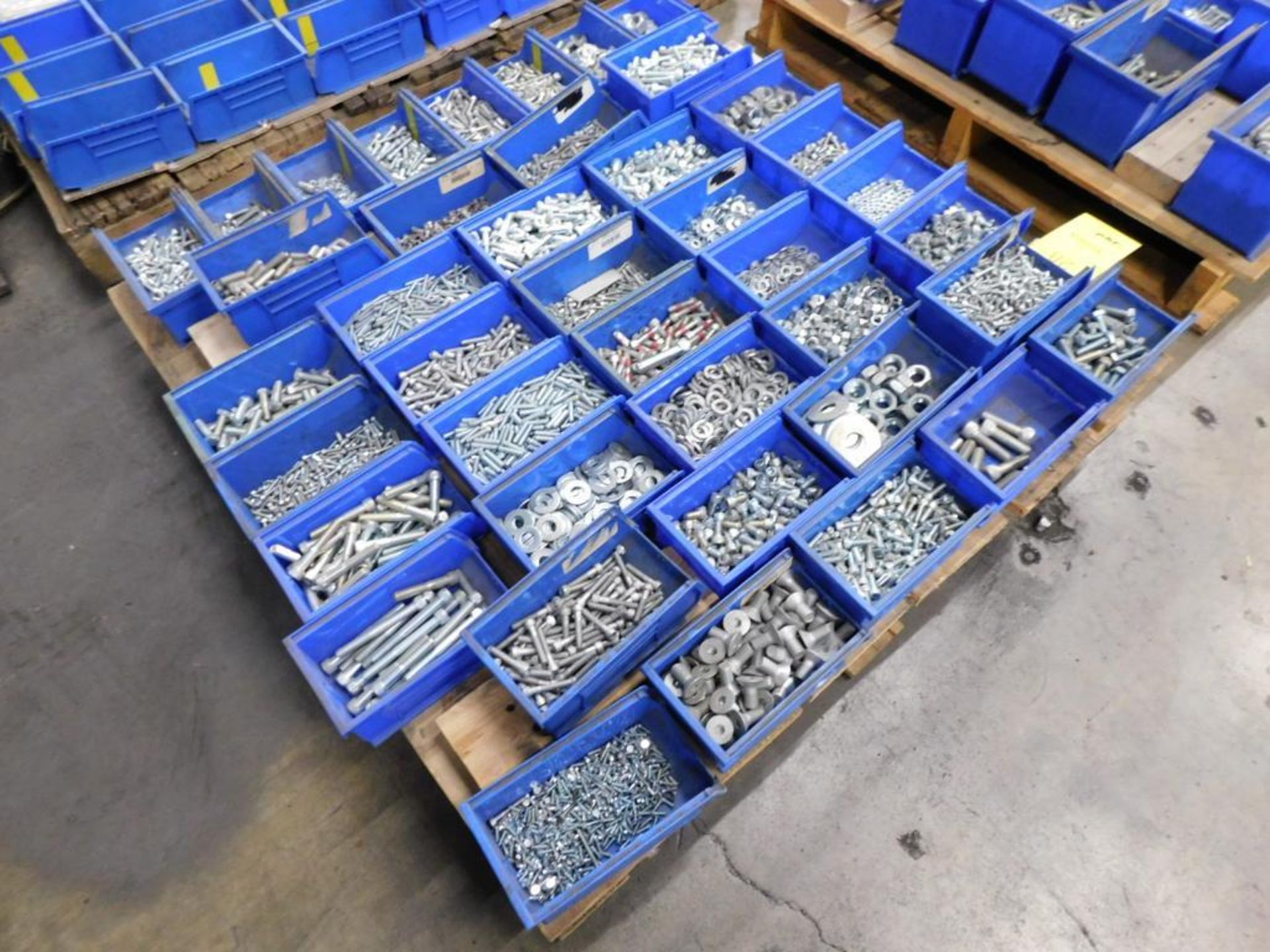 LOT: (1) Pallet of Assorted Hardware in Compartment Bins: Bolts, Nuts, Washer, etc. - Image 4 of 7