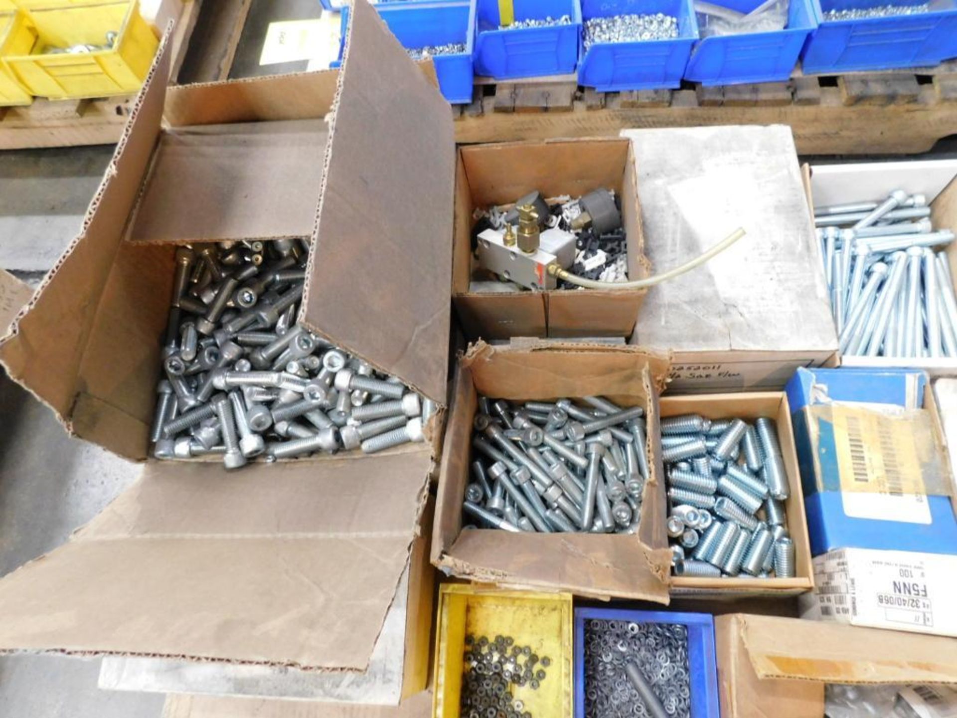 LOT: (1) Pallet of Assorted Hardware in Compartment Bins: Bolts, Nuts, Washer, etc. - Image 6 of 9