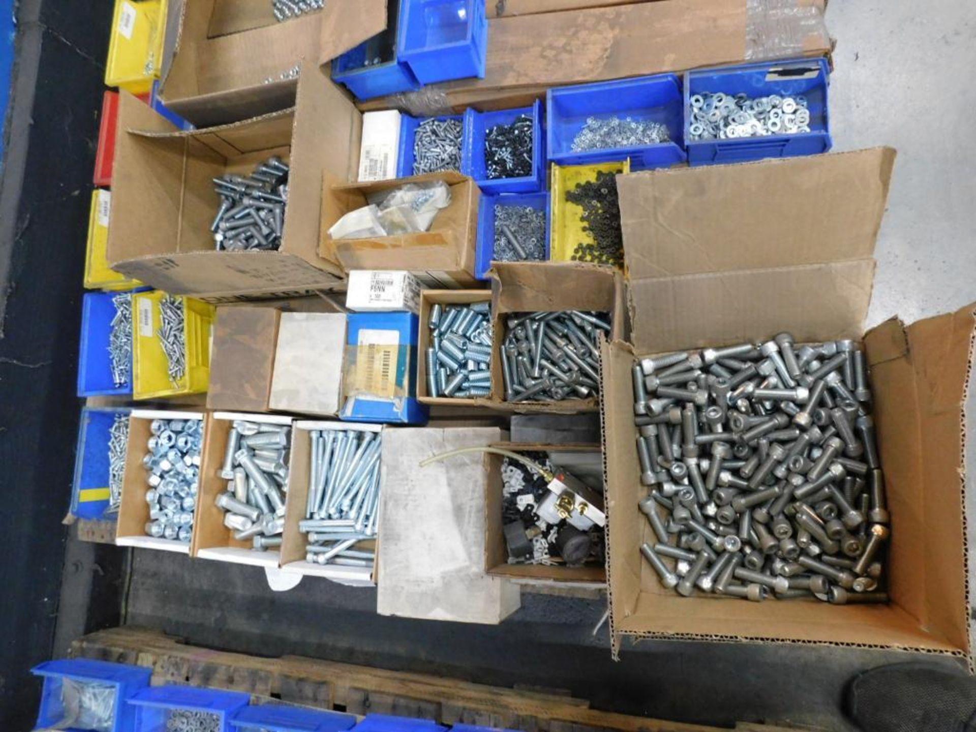 LOT: (1) Pallet of Assorted Hardware in Compartment Bins: Bolts, Nuts, Washer, etc. - Image 8 of 9