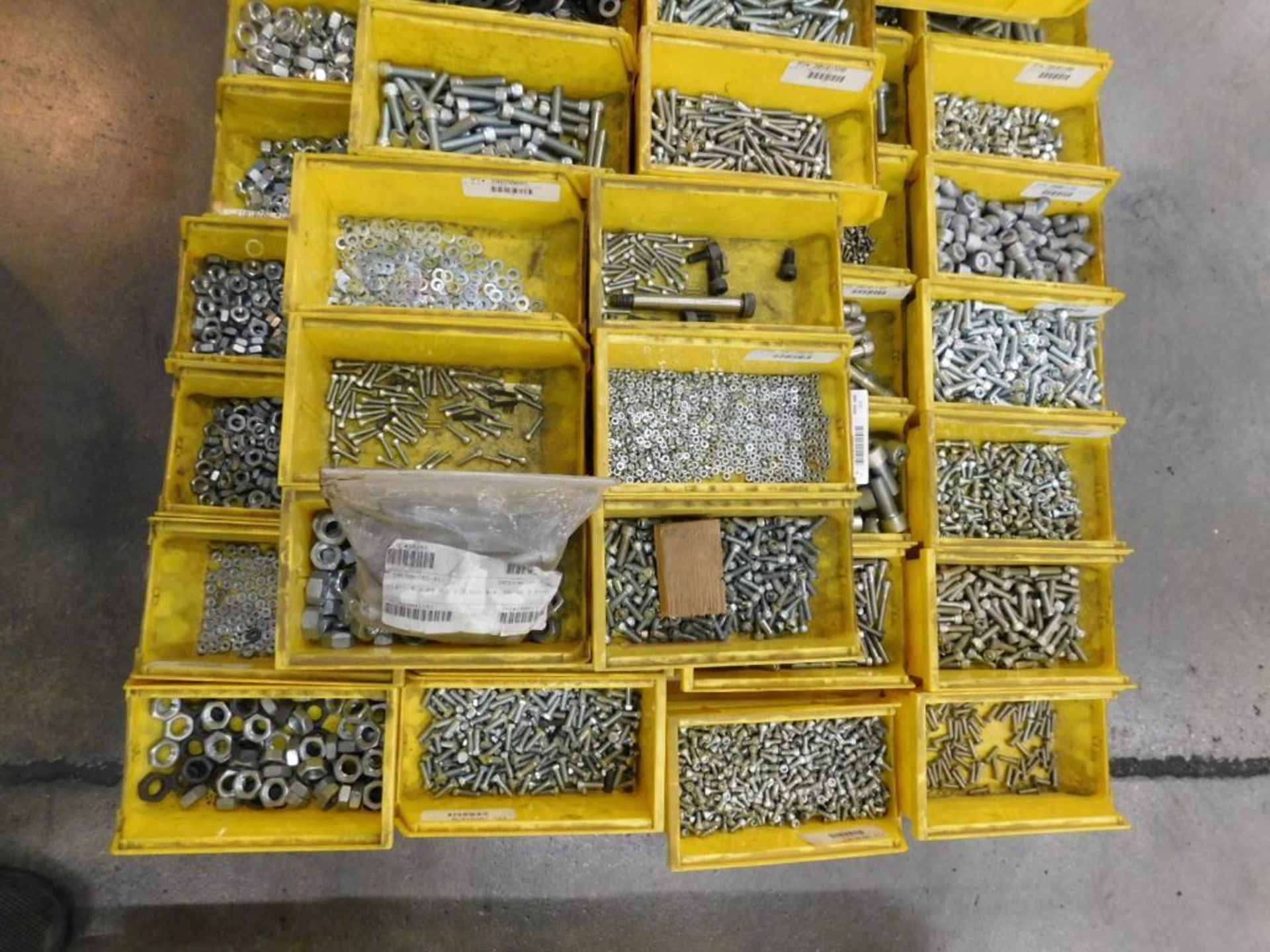 LOT: (1) Pallet of Assorted Hardware in Compartment Bins: Bolts, Nuts, Washer, etc. - Image 8 of 10