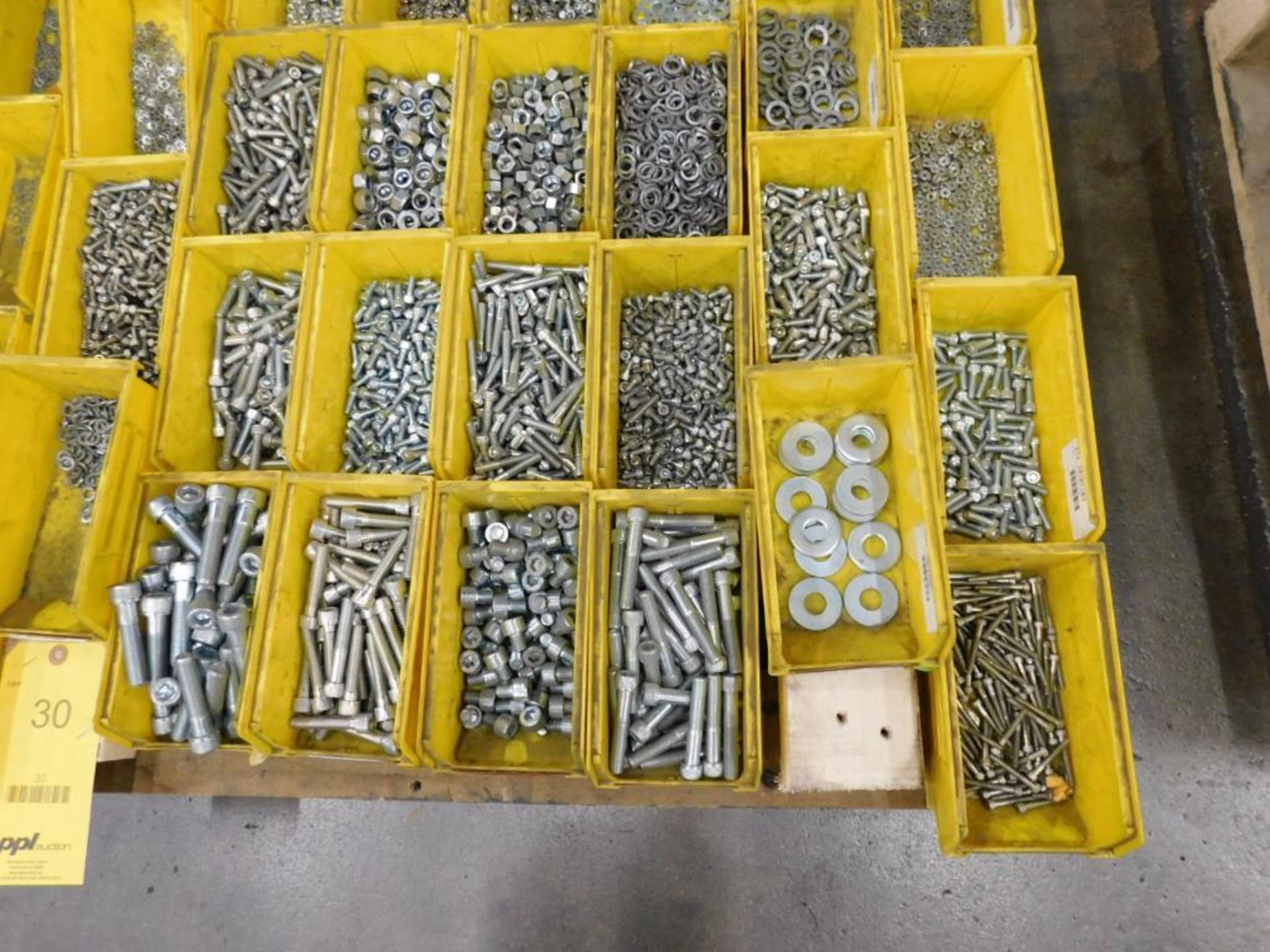 LOT: (1) Pallet of Assorted Hardware in Compartment Bins: Bolts, Nuts, Washer, etc. - Image 2 of 8