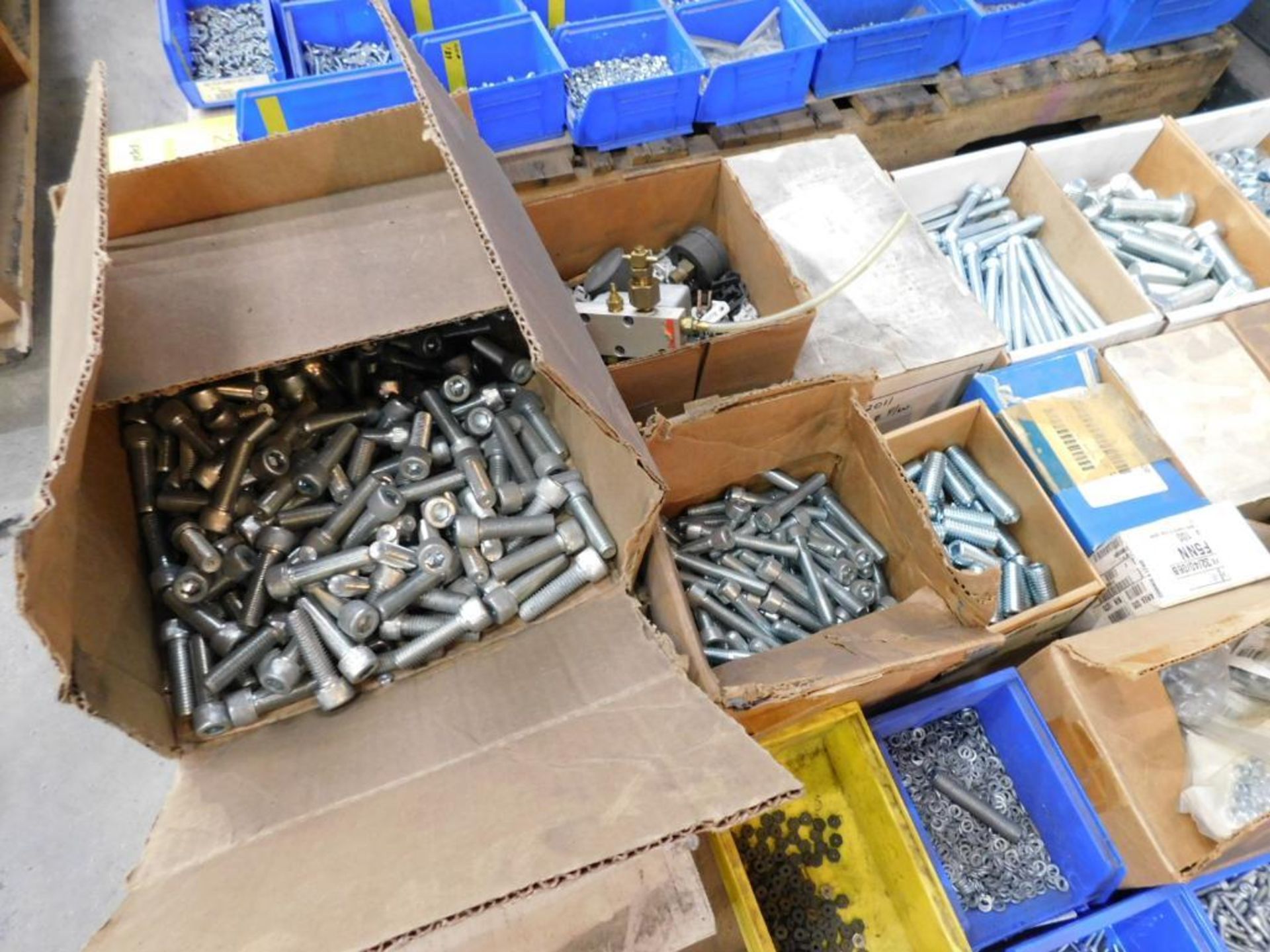 LOT: (1) Pallet of Assorted Hardware in Compartment Bins: Bolts, Nuts, Washer, etc. - Image 2 of 9