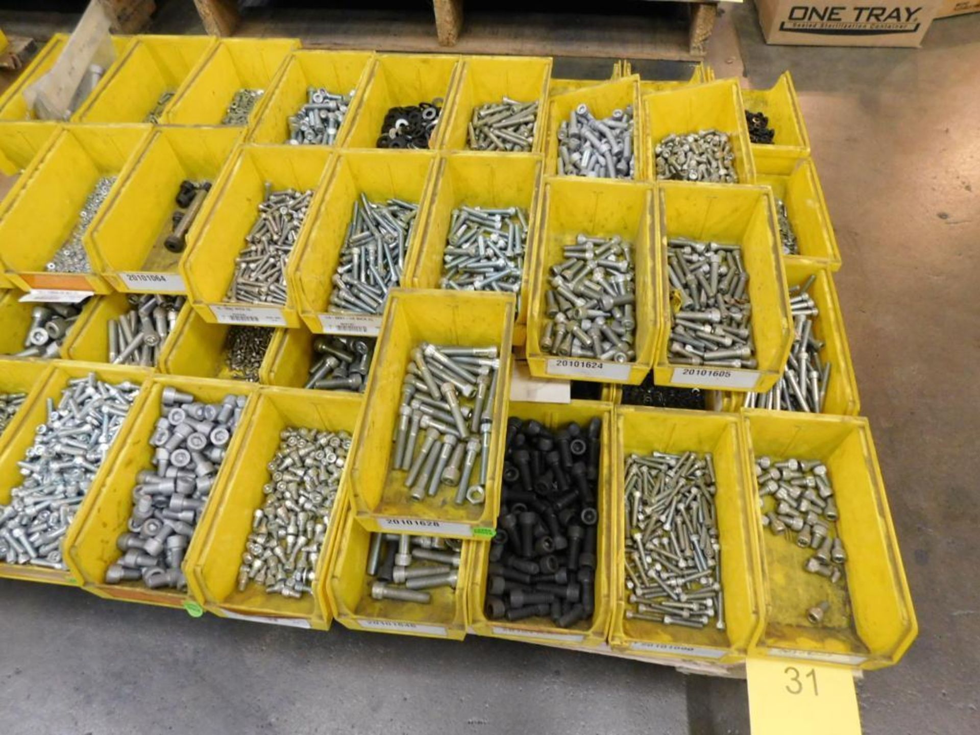 LOT: (1) Pallet of Assorted Hardware in Compartment Bins: Bolts, Nuts, Washer, etc. - Image 4 of 10