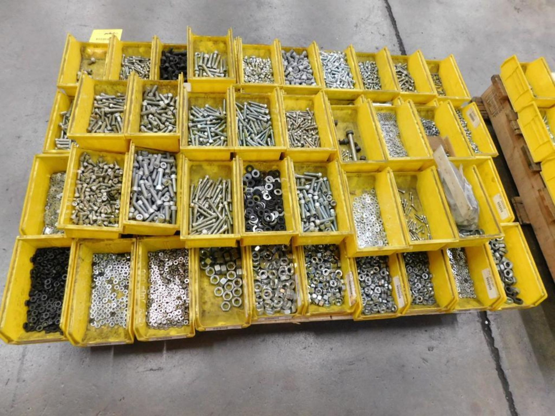 LOT: (1) Pallet of Assorted Hardware in Compartment Bins: Bolts, Nuts, Washer, etc. - Image 6 of 10