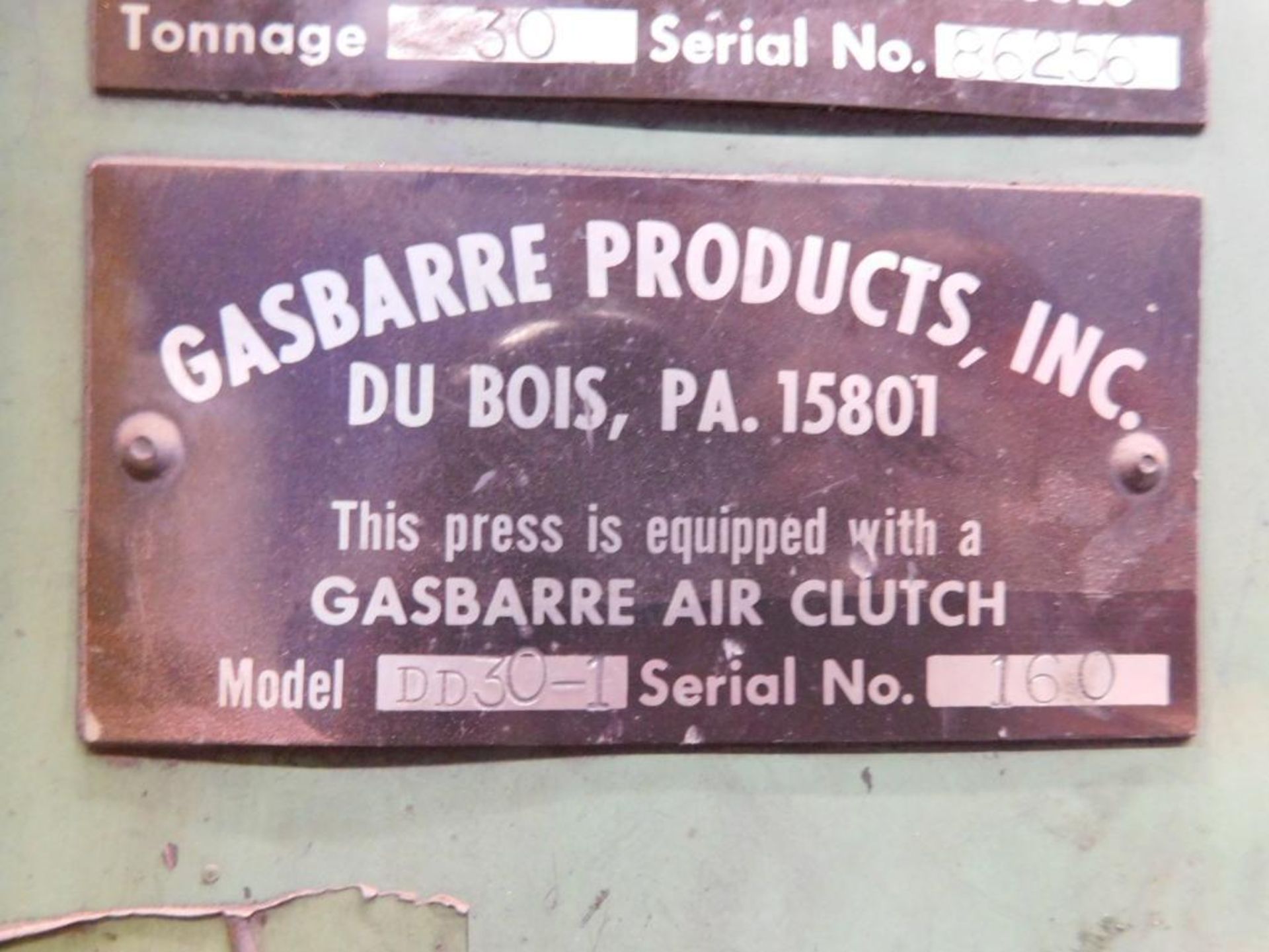 Gasbarre Powder Compacting Press, Mechanical, Model 30 Standard, S/N: 86256, 30 Ton Maximum Pressing - Image 21 of 22