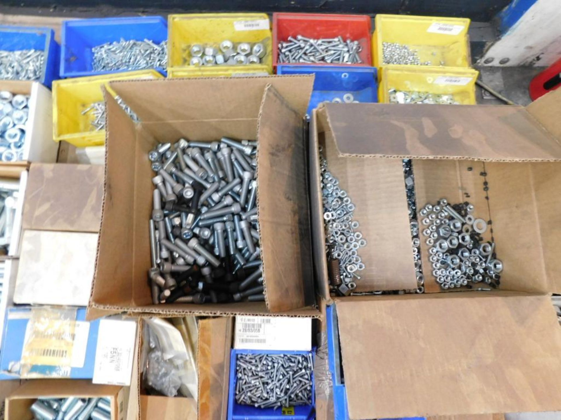LOT: (1) Pallet of Assorted Hardware in Compartment Bins: Bolts, Nuts, Washer, etc. - Image 4 of 9