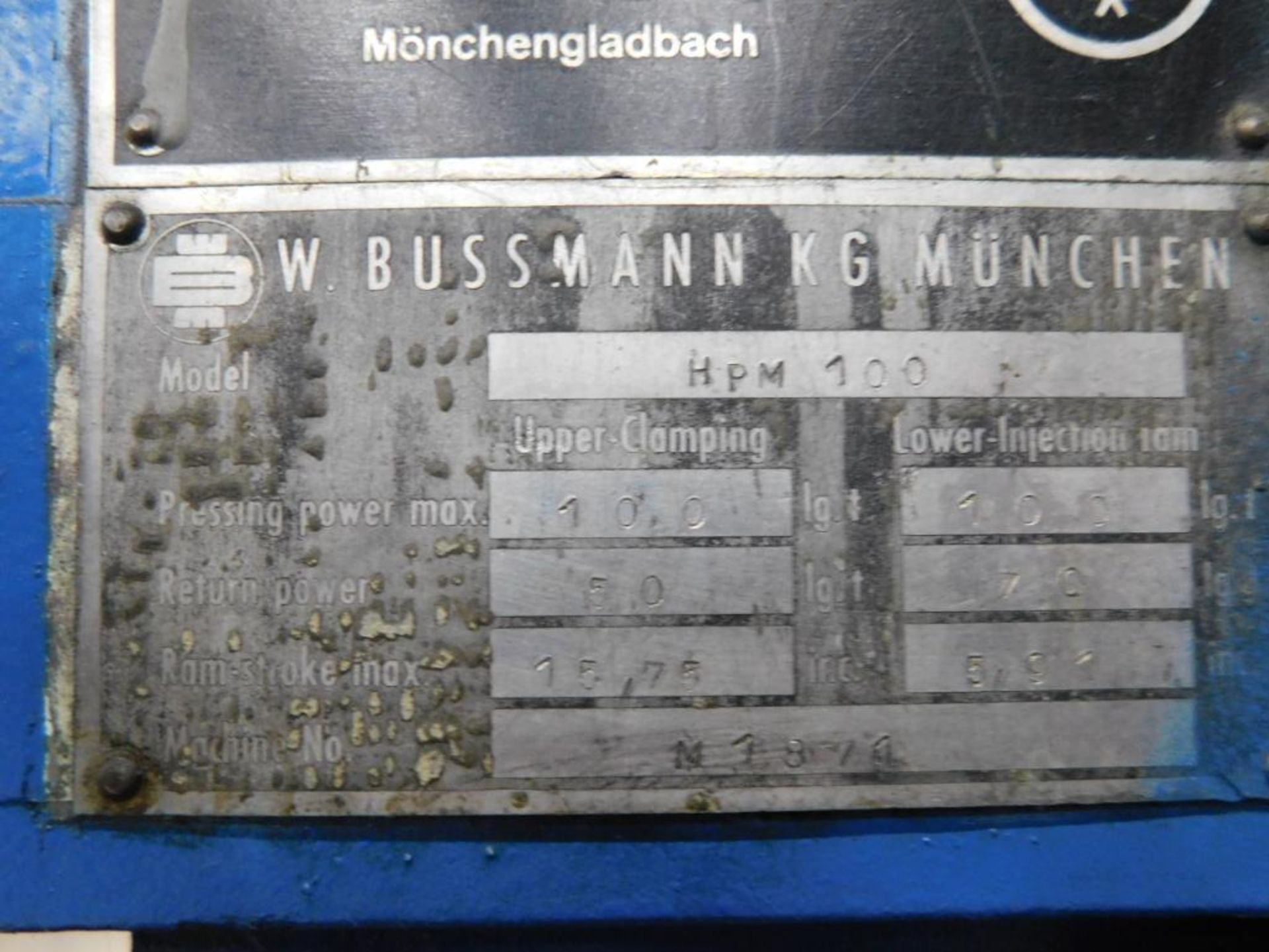 Bussmann Simetag 100 Ton Powder Compacting Press, Hydraulic, Model HPM-100, S/N: M1874, 110 Tons Max - Image 17 of 18