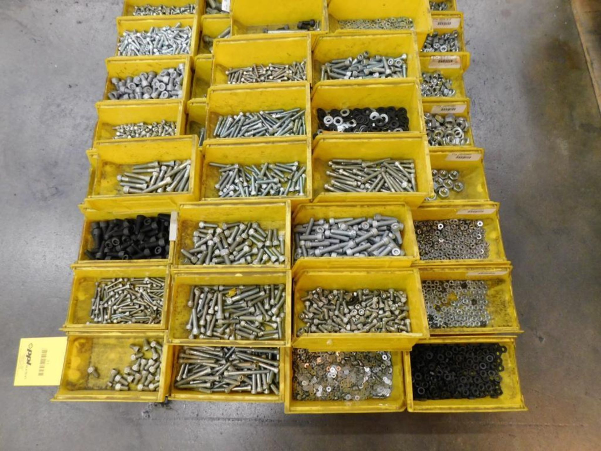 LOT: (1) Pallet of Assorted Hardware in Compartment Bins: Bolts, Nuts, Washer, etc. - Image 5 of 10