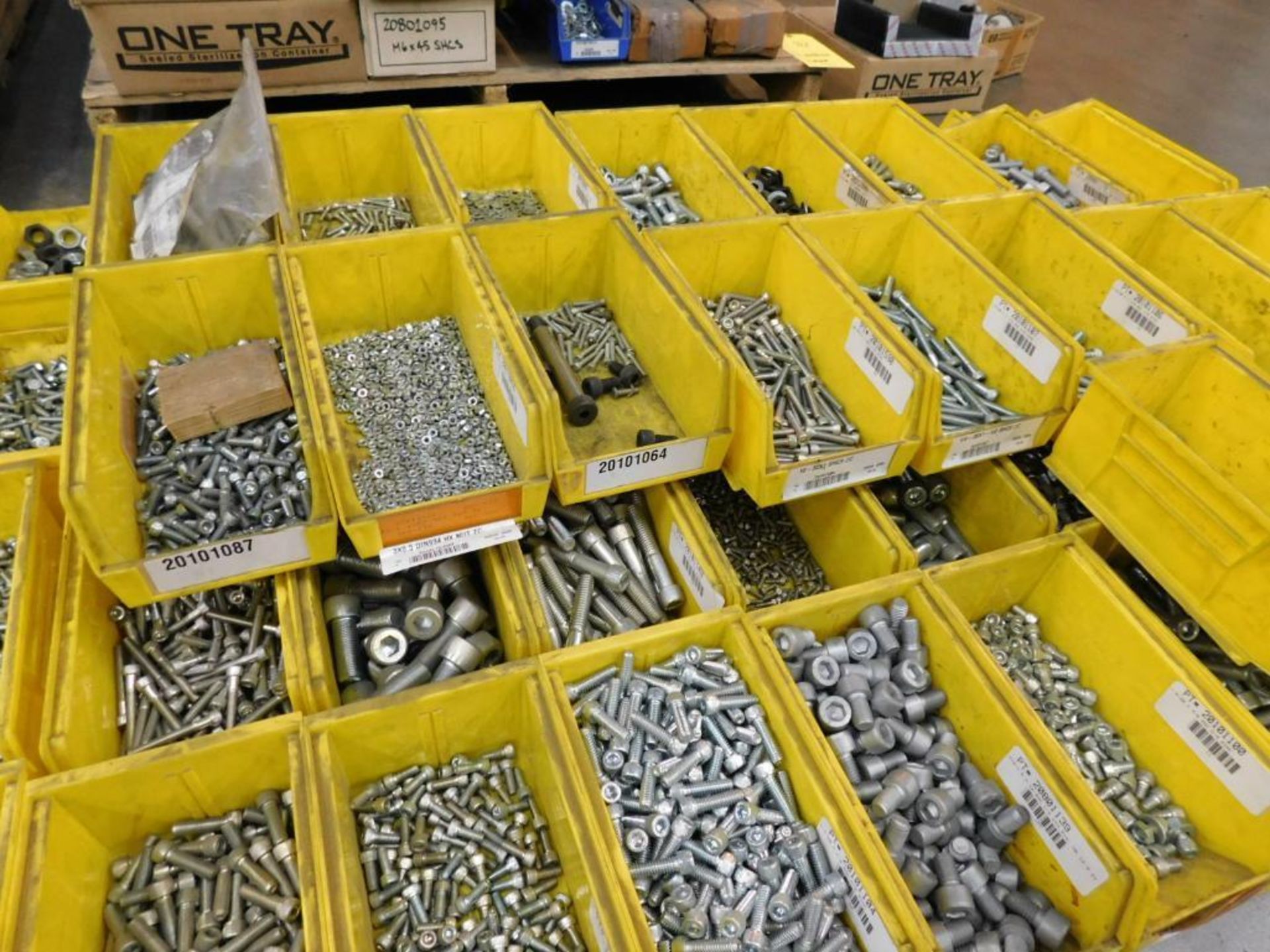 LOT: (1) Pallet of Assorted Hardware in Compartment Bins: Bolts, Nuts, Washer, etc. - Image 10 of 10