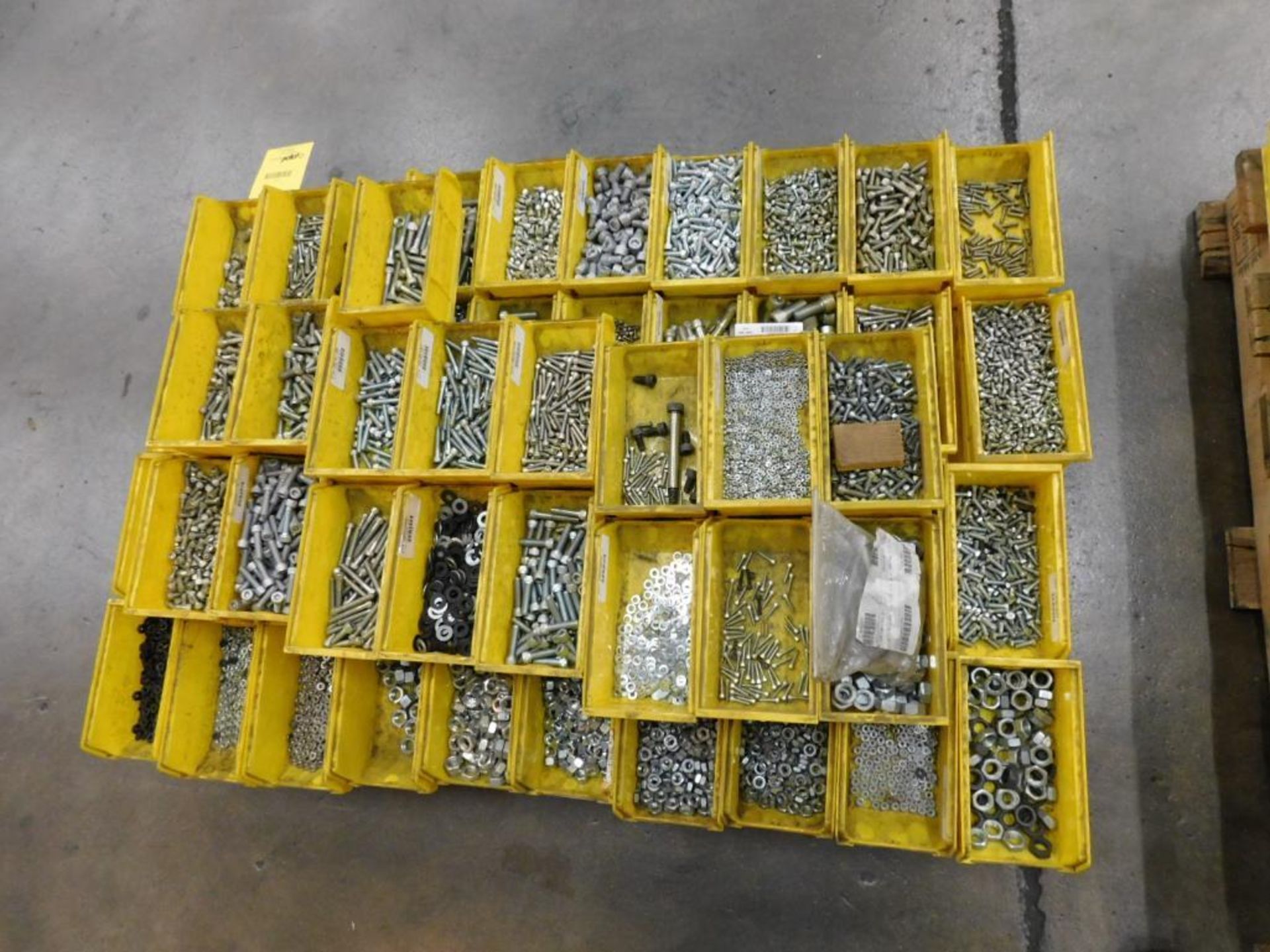LOT: (1) Pallet of Assorted Hardware in Compartment Bins: Bolts, Nuts, Washer, etc. - Image 7 of 10