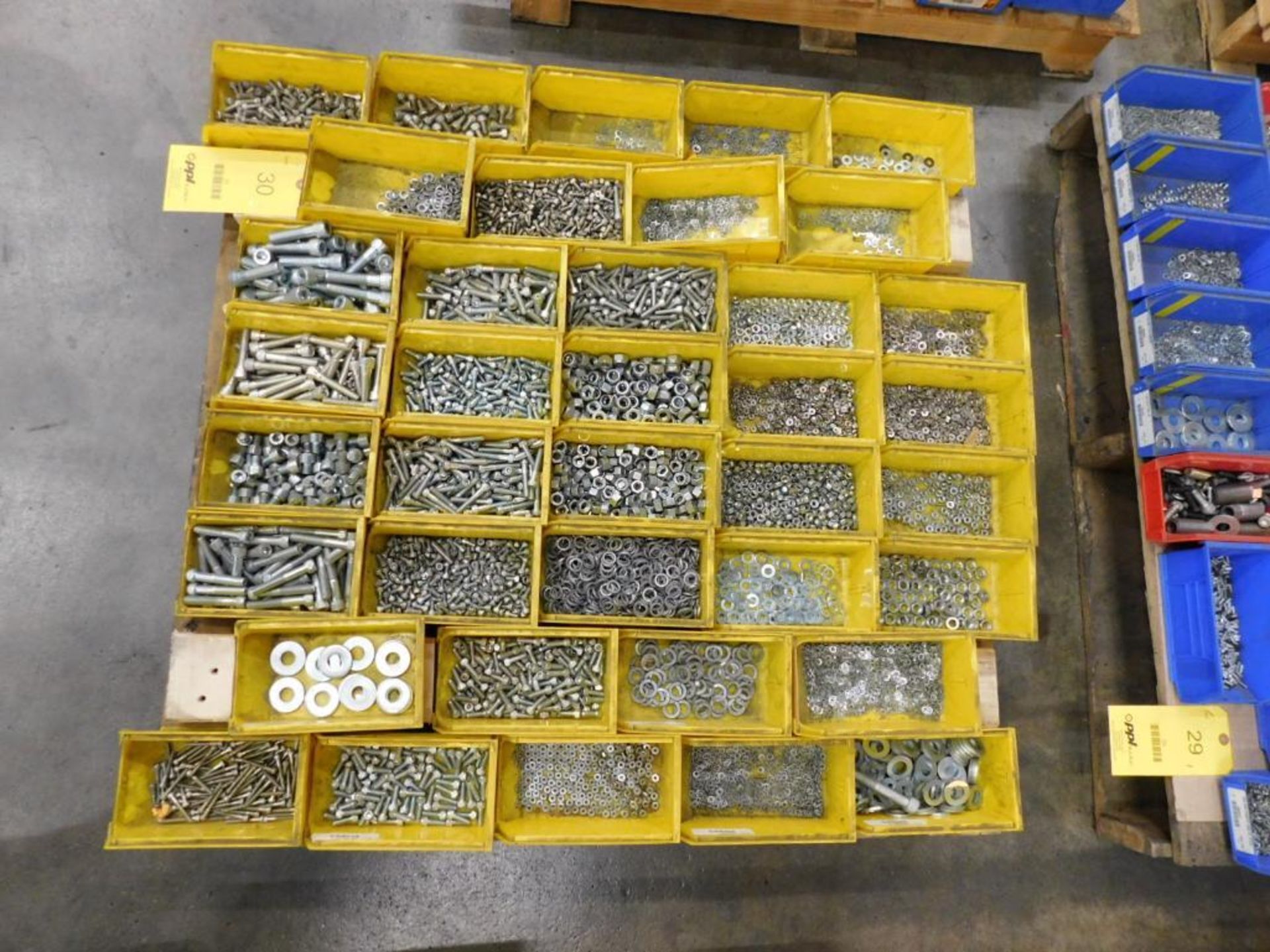 LOT: (1) Pallet of Assorted Hardware in Compartment Bins: Bolts, Nuts, Washer, etc. - Image 8 of 8