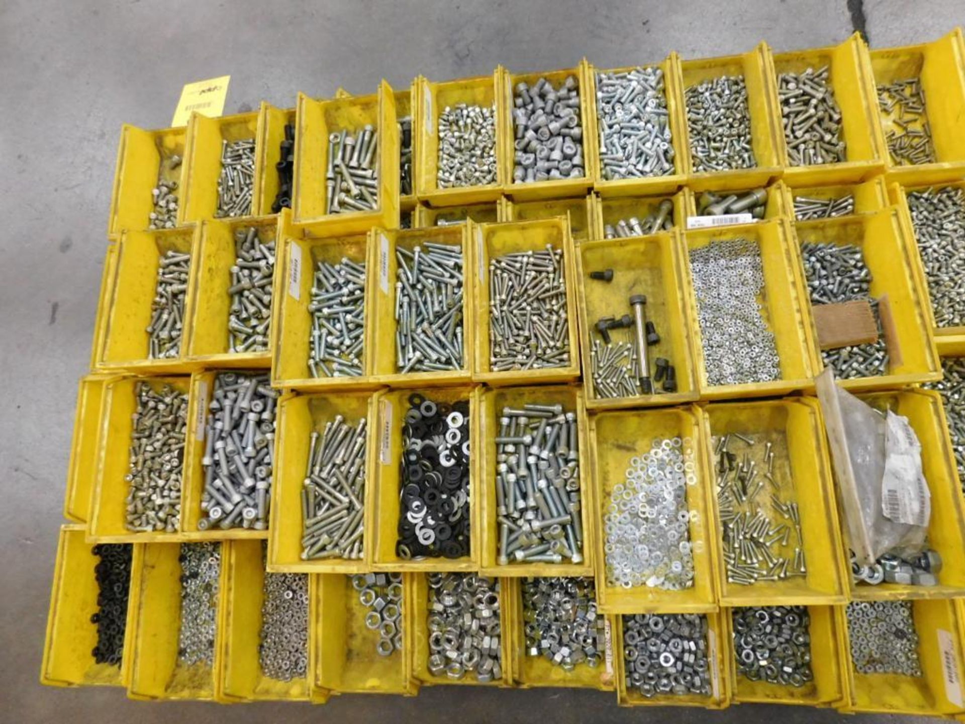 LOT: (1) Pallet of Assorted Hardware in Compartment Bins: Bolts, Nuts, Washer, etc. - Image 9 of 10
