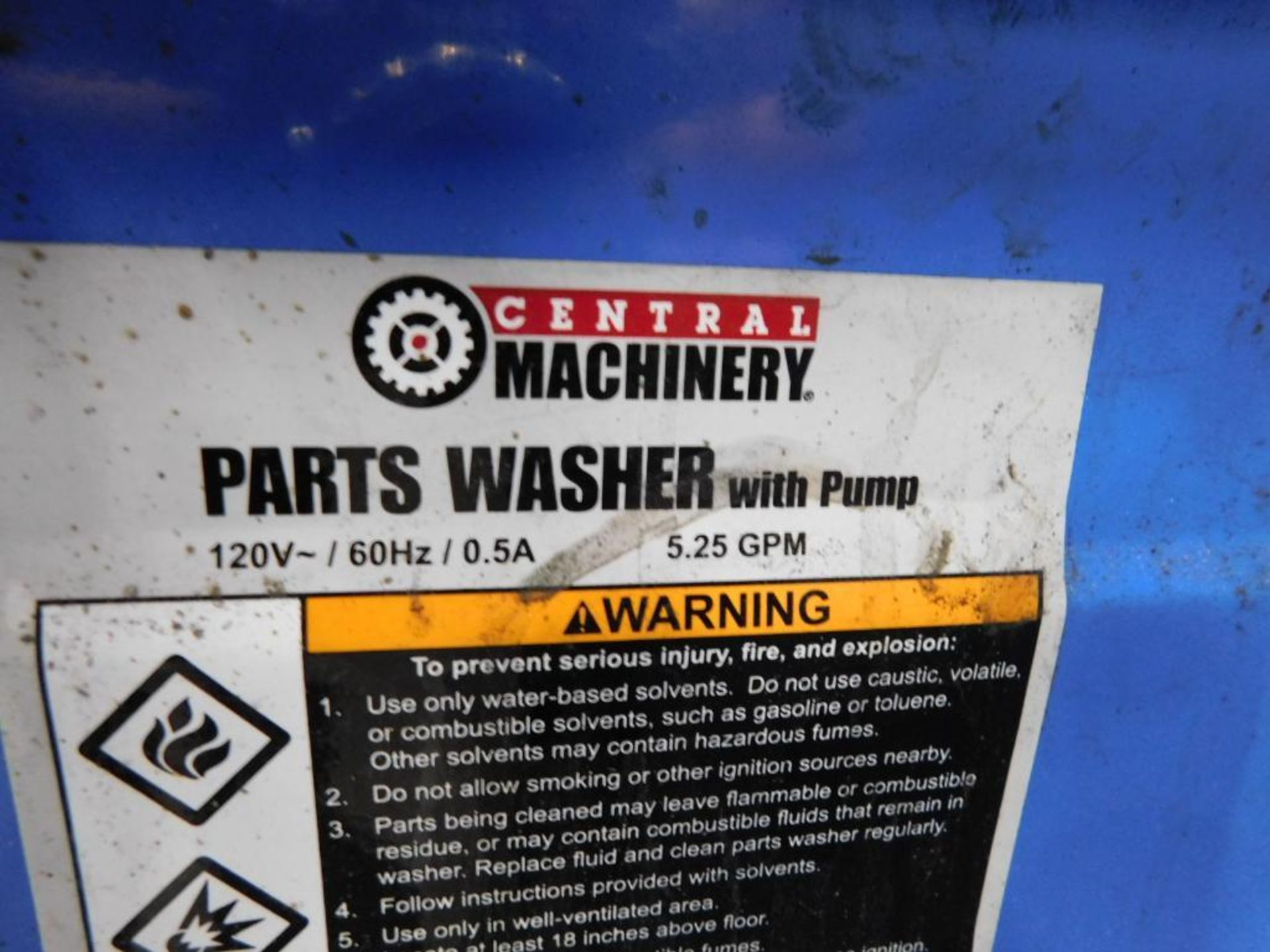 Central Machinery 20-Gallon Parts Washer w/Pump, 120 Volts, 5.25 GPM - Image 5 of 5